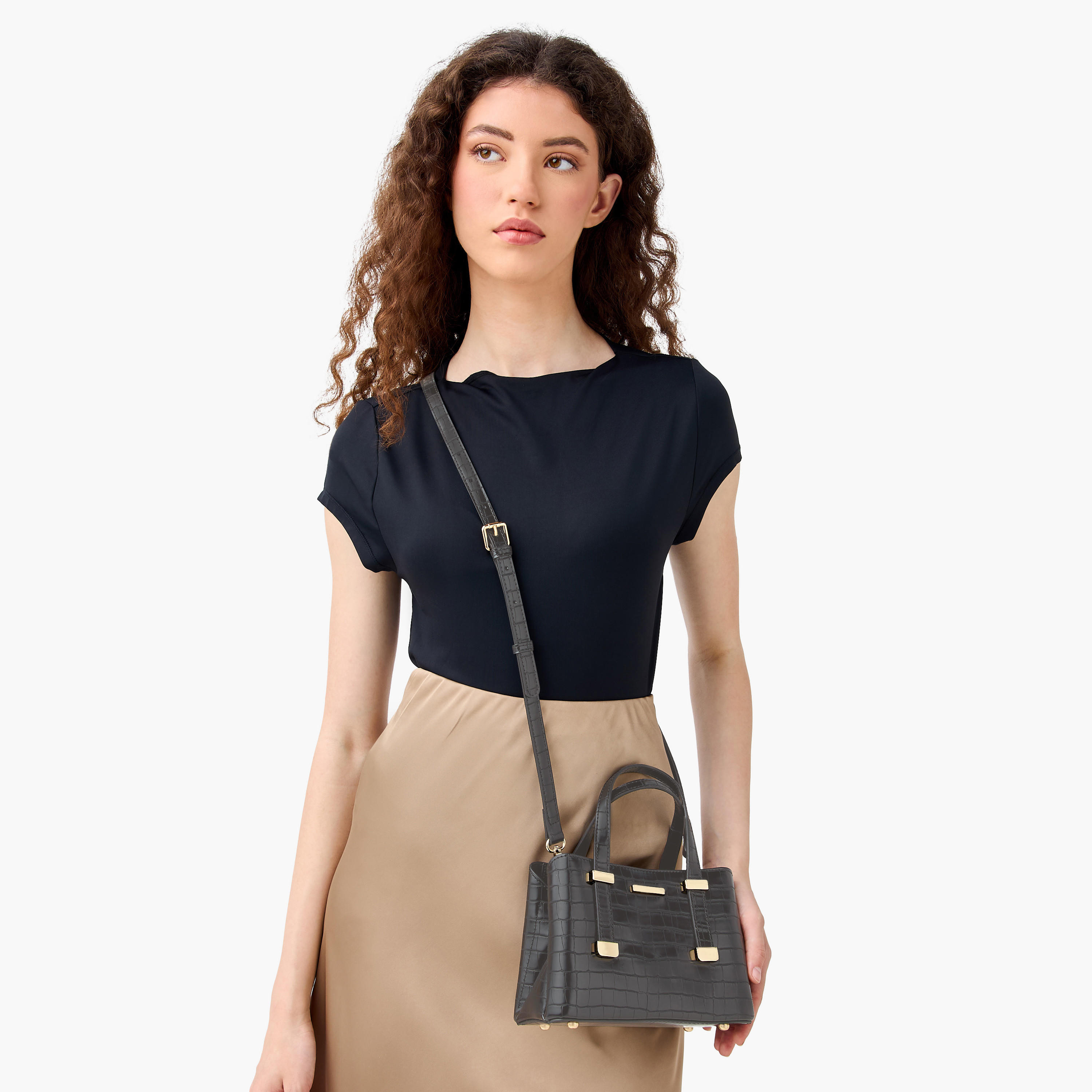 Sasha Animal Textured Tote Bag with Zip Closure and Handles-women-bagsandwallets-handbags-image-8