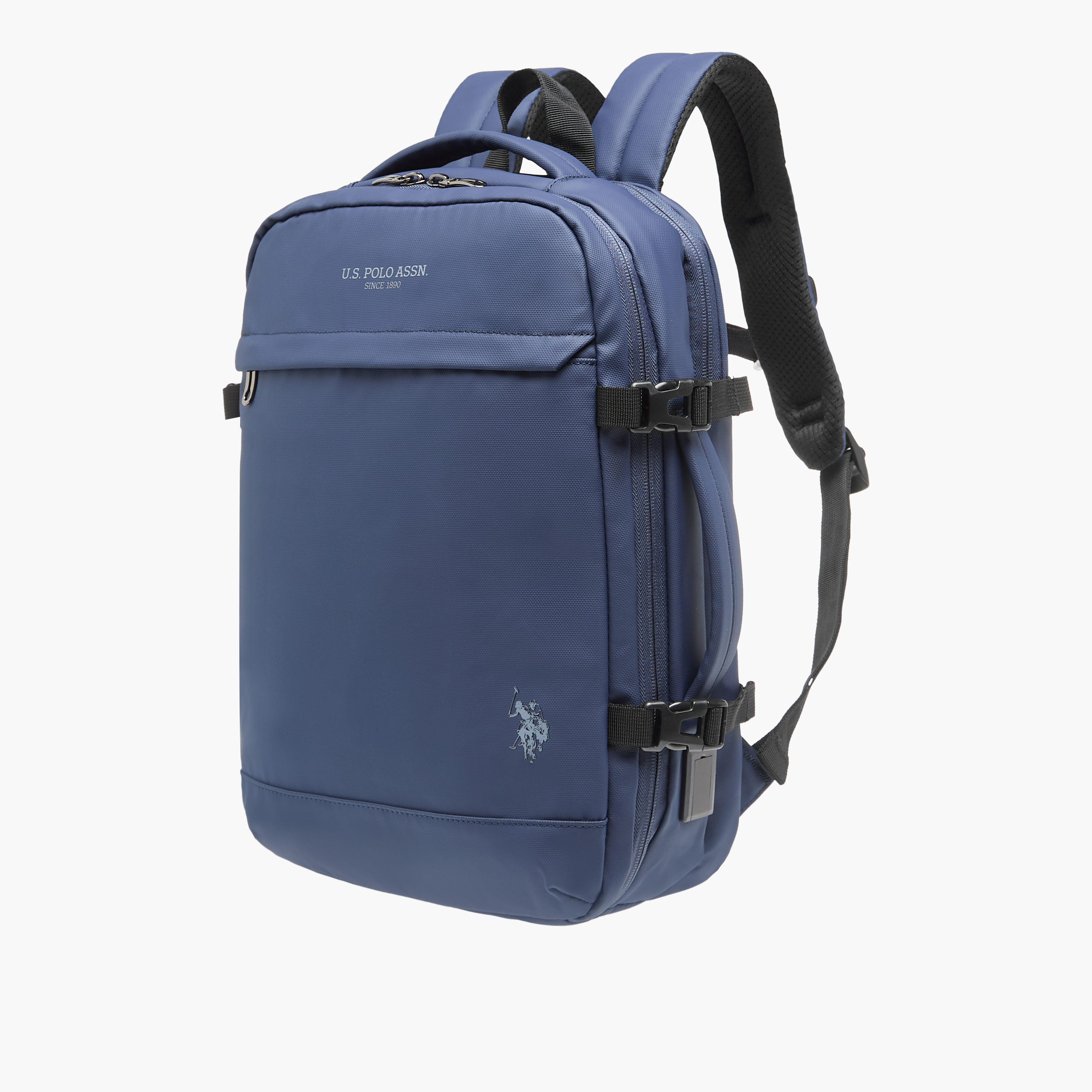 US POLO ASSN. Textured Backpack with Adjustable Shoulder Straps-school-bagsandbackpacks-backpacks-image-2