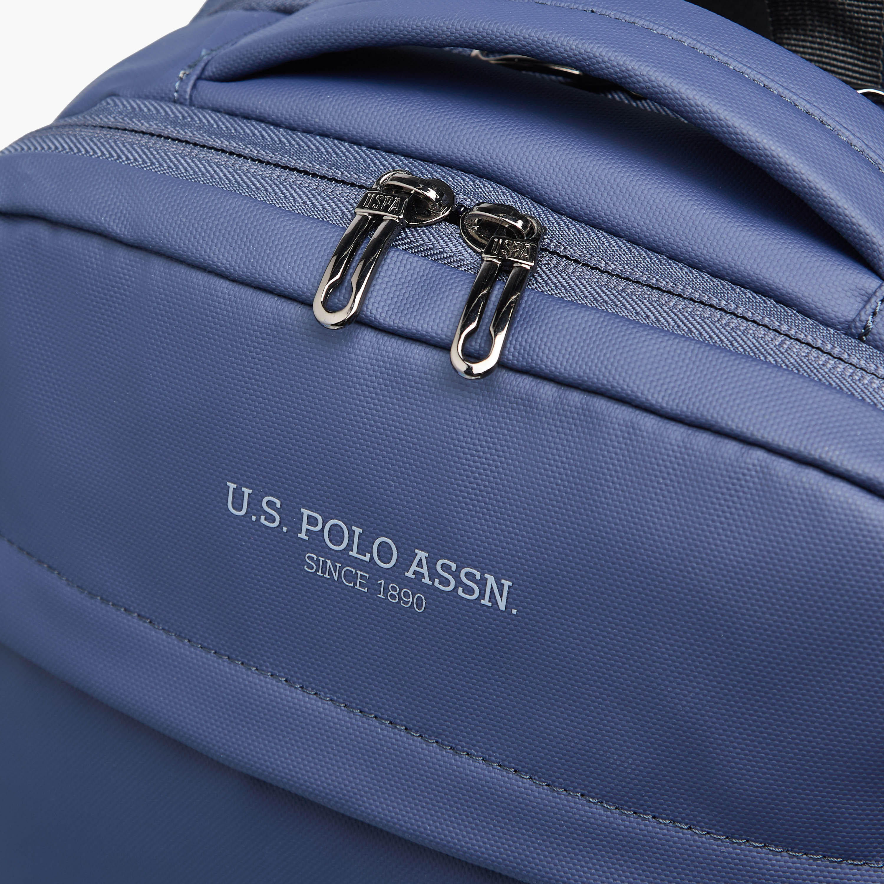 US POLO ASSN. Textured Backpack with Adjustable Shoulder Straps-school-bagsandbackpacks-backpacks-image-5