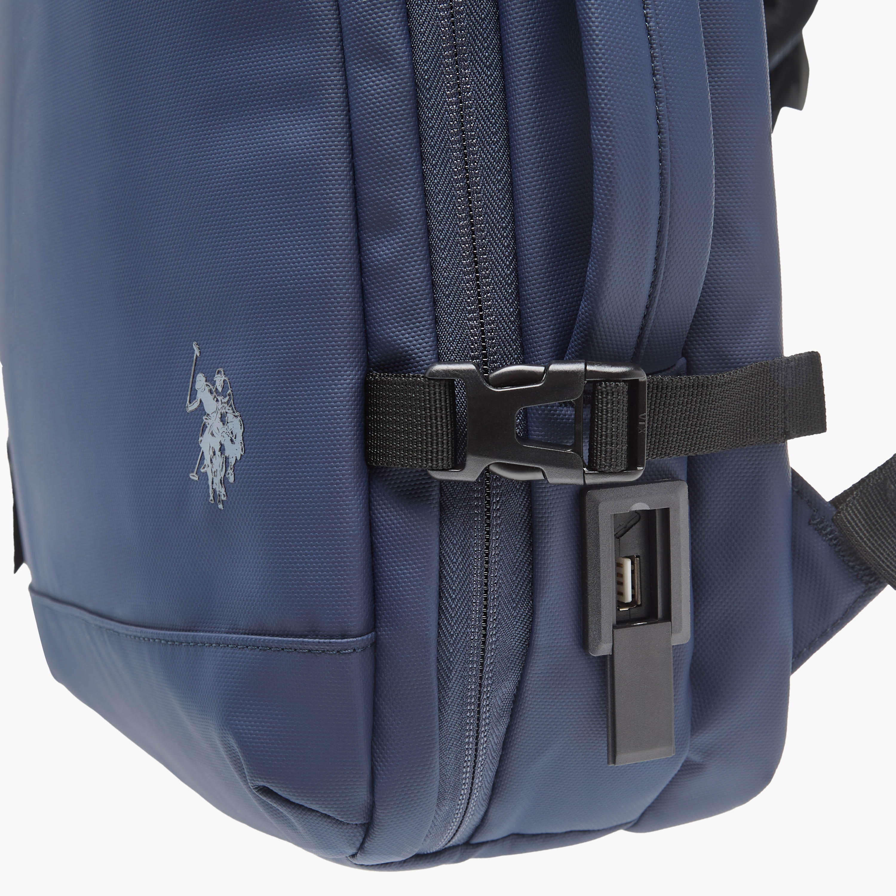 US POLO ASSN. Textured Backpack with Adjustable Shoulder Straps-school-bagsandbackpacks-backpacks-image-7