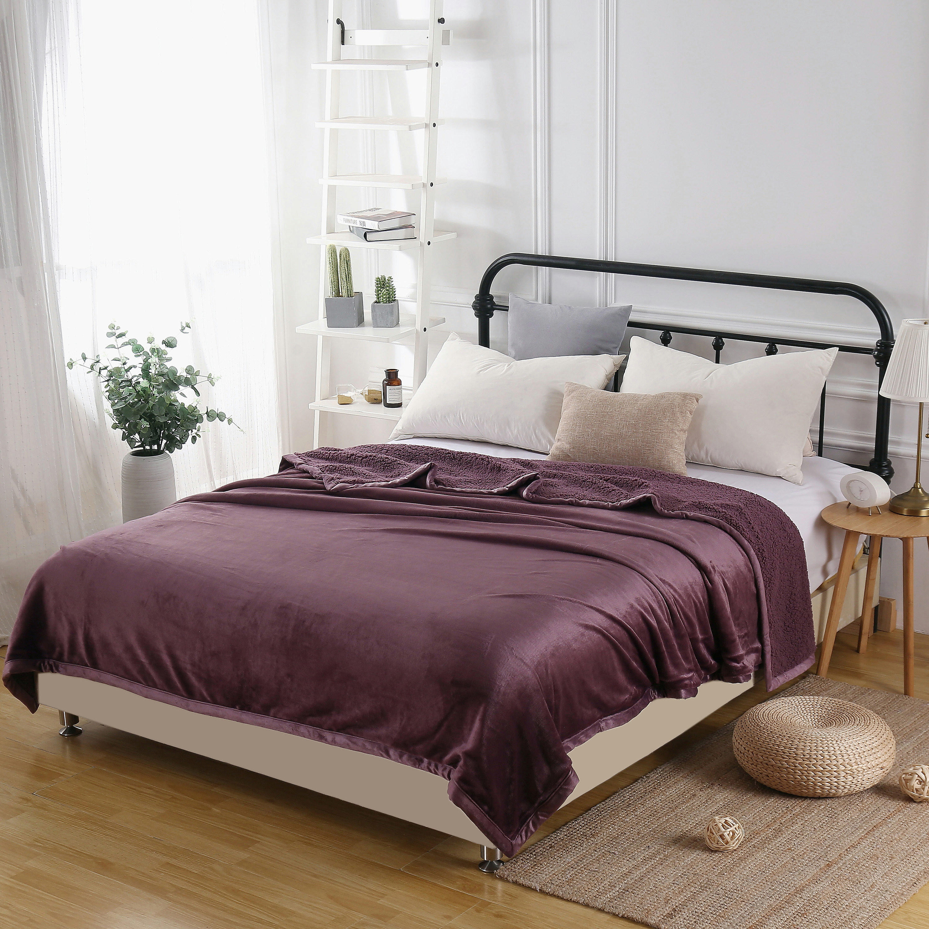 بطانية فلانيل شيربا فردية من كارلين ديكور - 200x220 سم-household-bedding-blankets-image-1