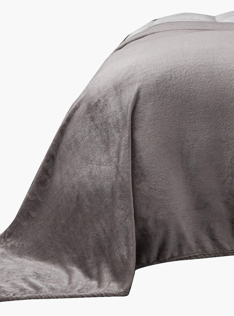 بطانية فلانيل سادة من كارلين ديكور - 200x220 سم-household-bedding-blankets-image-2