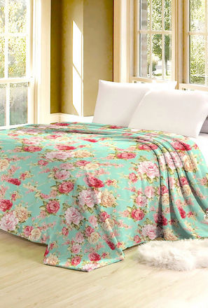 Karleen Decor Floral Print Flannel Blanket - 220x240 cm-household-image-1