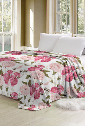 Karleen Decor Floral Print Flannel Blanket - 220x240 cm-household-image-1