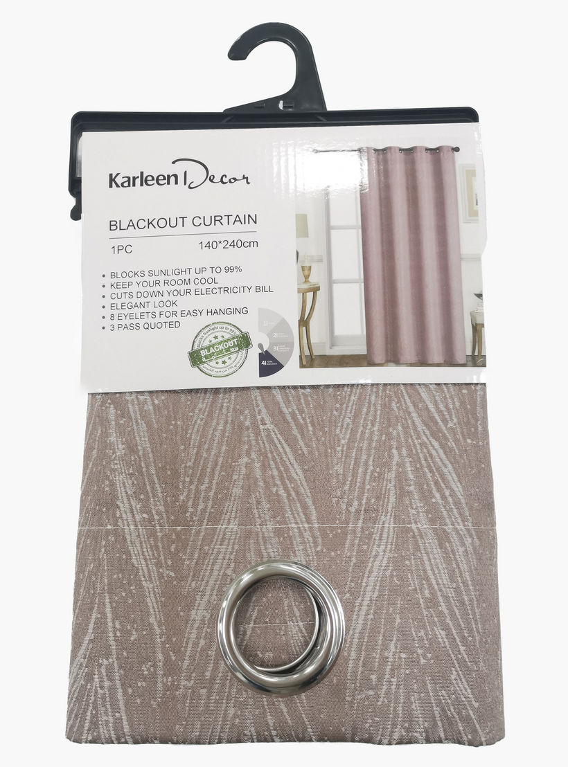 Textured Blackout Curtain with Eyelets - 140x240 cms-household-windows-curtains-image-2