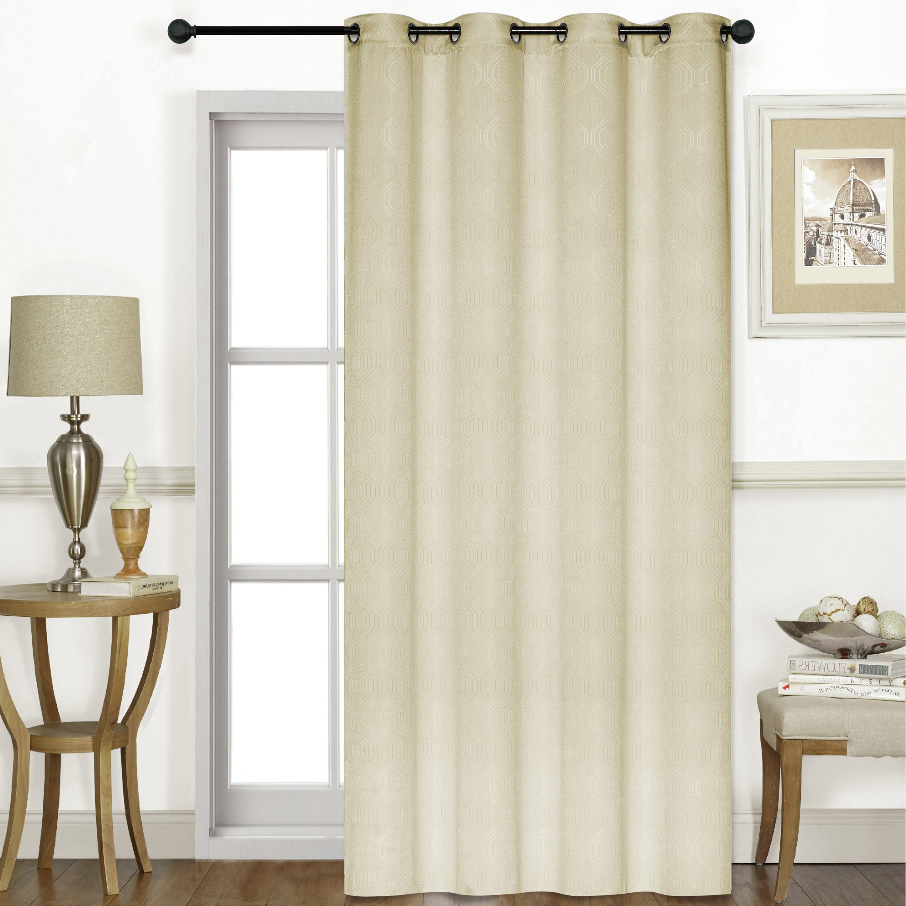 Jacquard Textured Blackout Curtain - 140x240 cm-household-windows-curtains-image-1