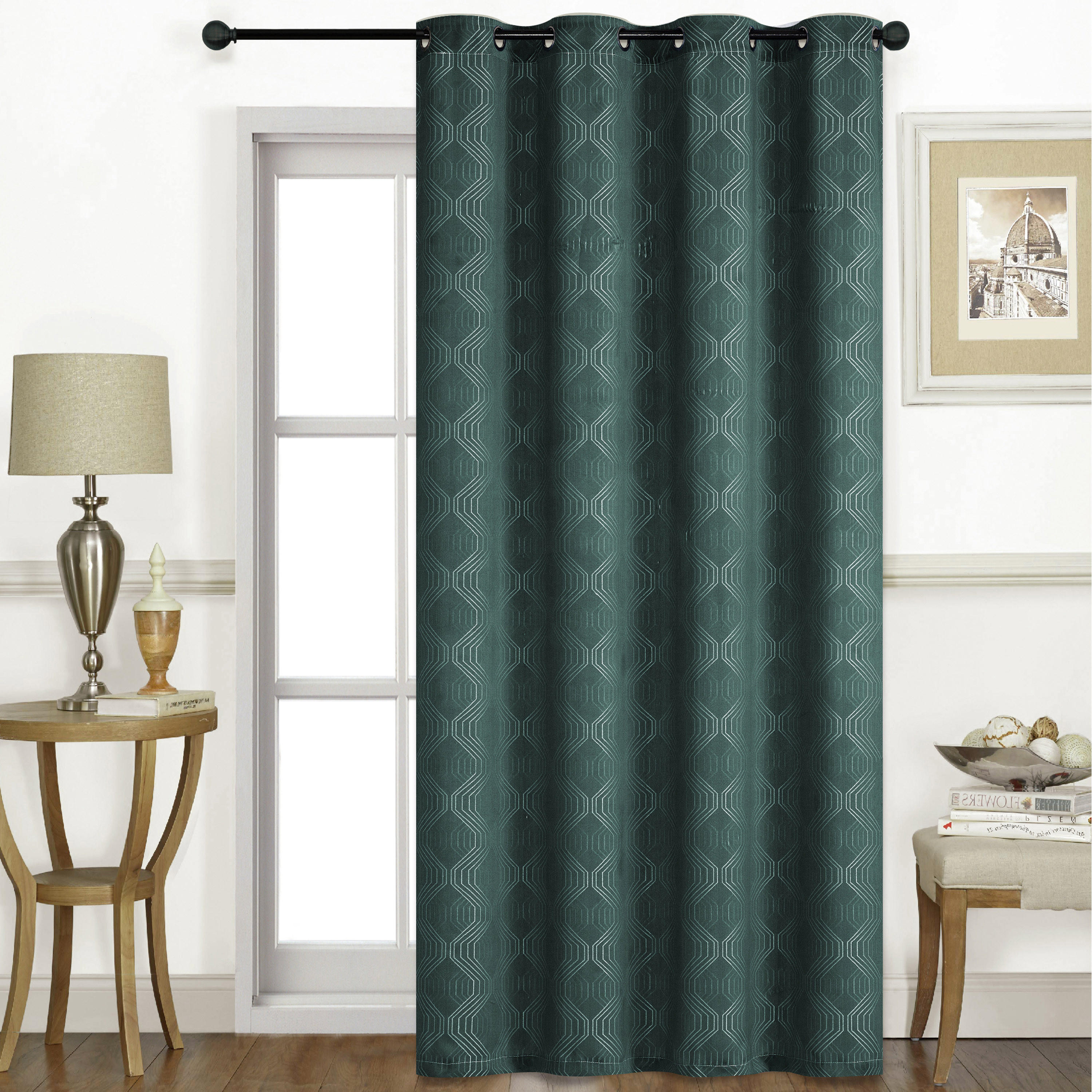 Textured Blackout Curtain with Eyelets - 140x240 cm-household-windows-curtains-image-1