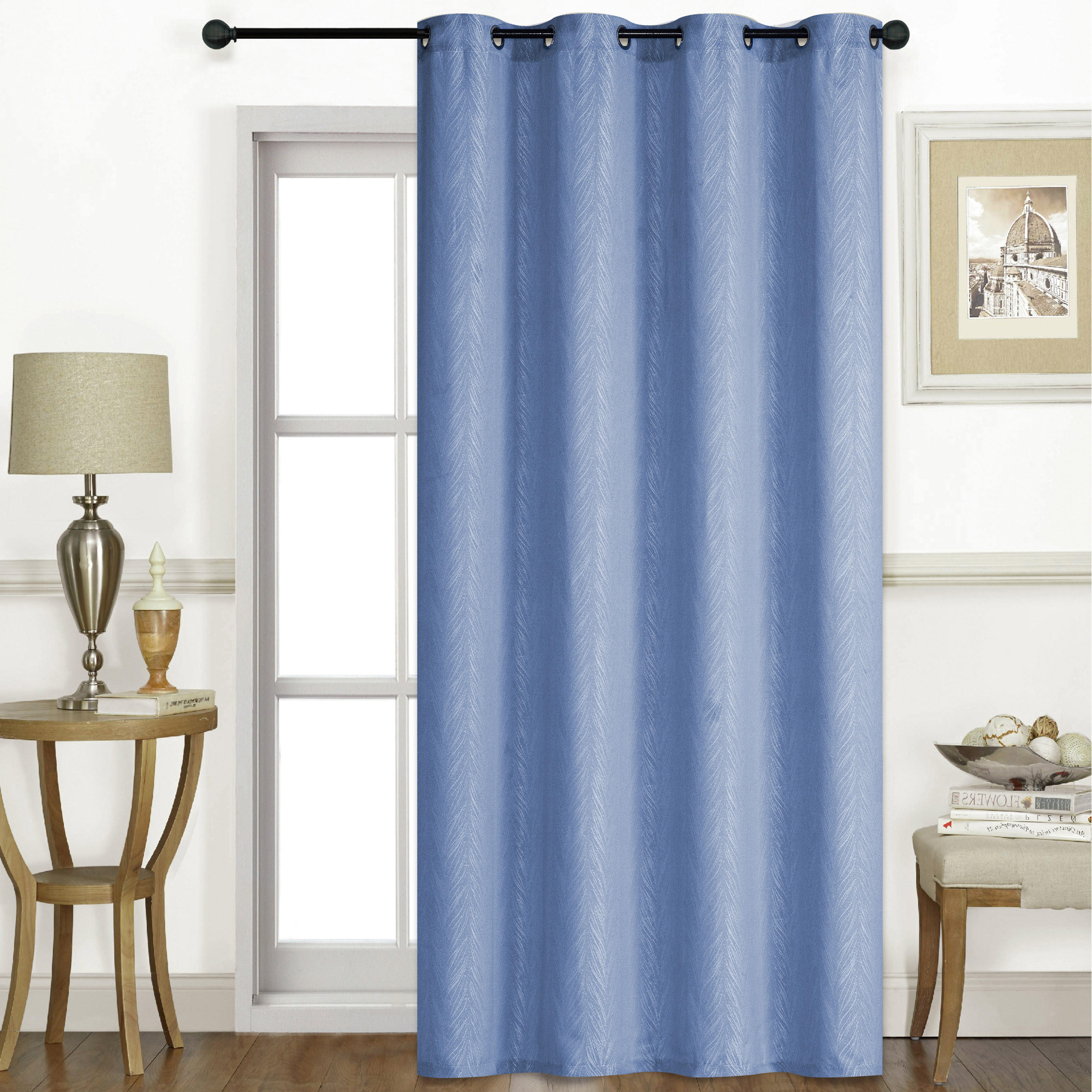 ستارة تعتيم بارزة الملمس بحلقات - 140x240 سم-household-windows-curtains-image-1
