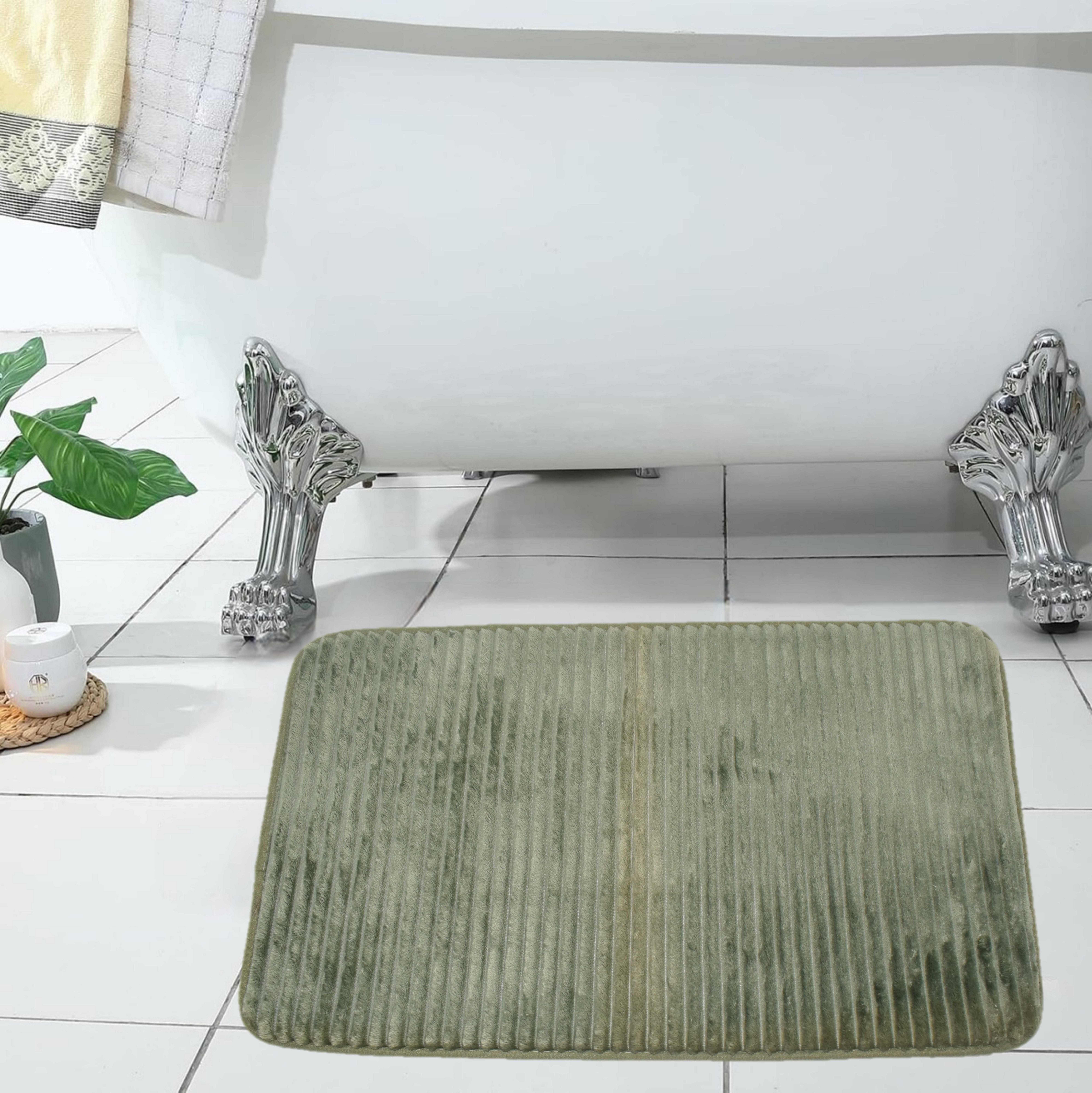 Karleen Decor Ribbed Flannel Foam Bath Mat-household-rugsandcarpets-doormats-image-1