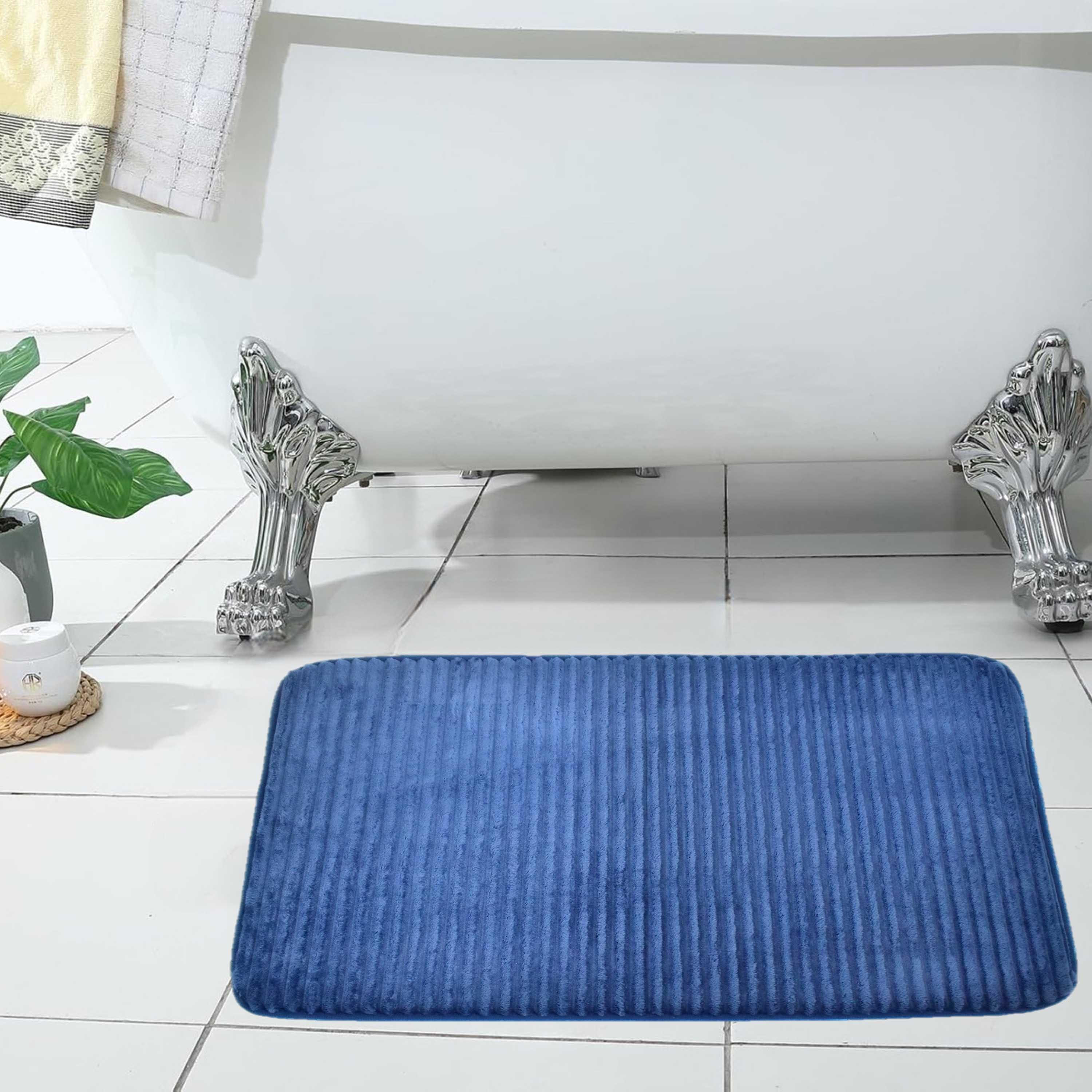 Karleen Decor Ribbed Flannel Foam Bath Mat-household-rugsandcarpets-doormats-image-1