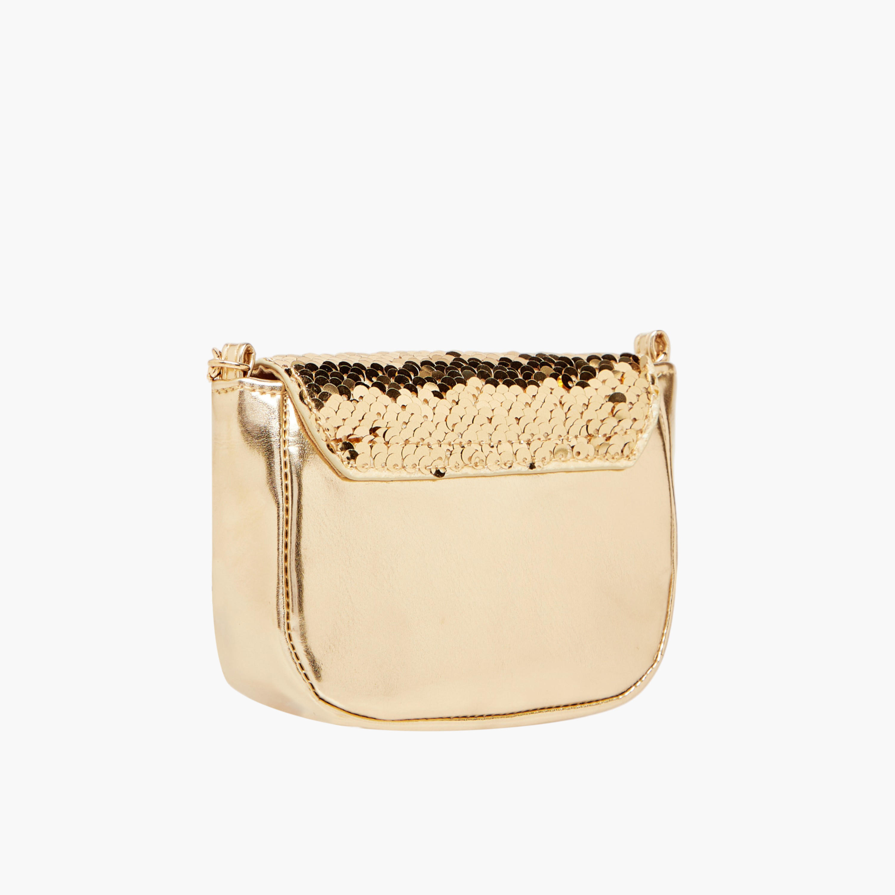 Barbie All-Over Embellished Crossbody Bag with Button Closure-girls-accessories-bags-image-3