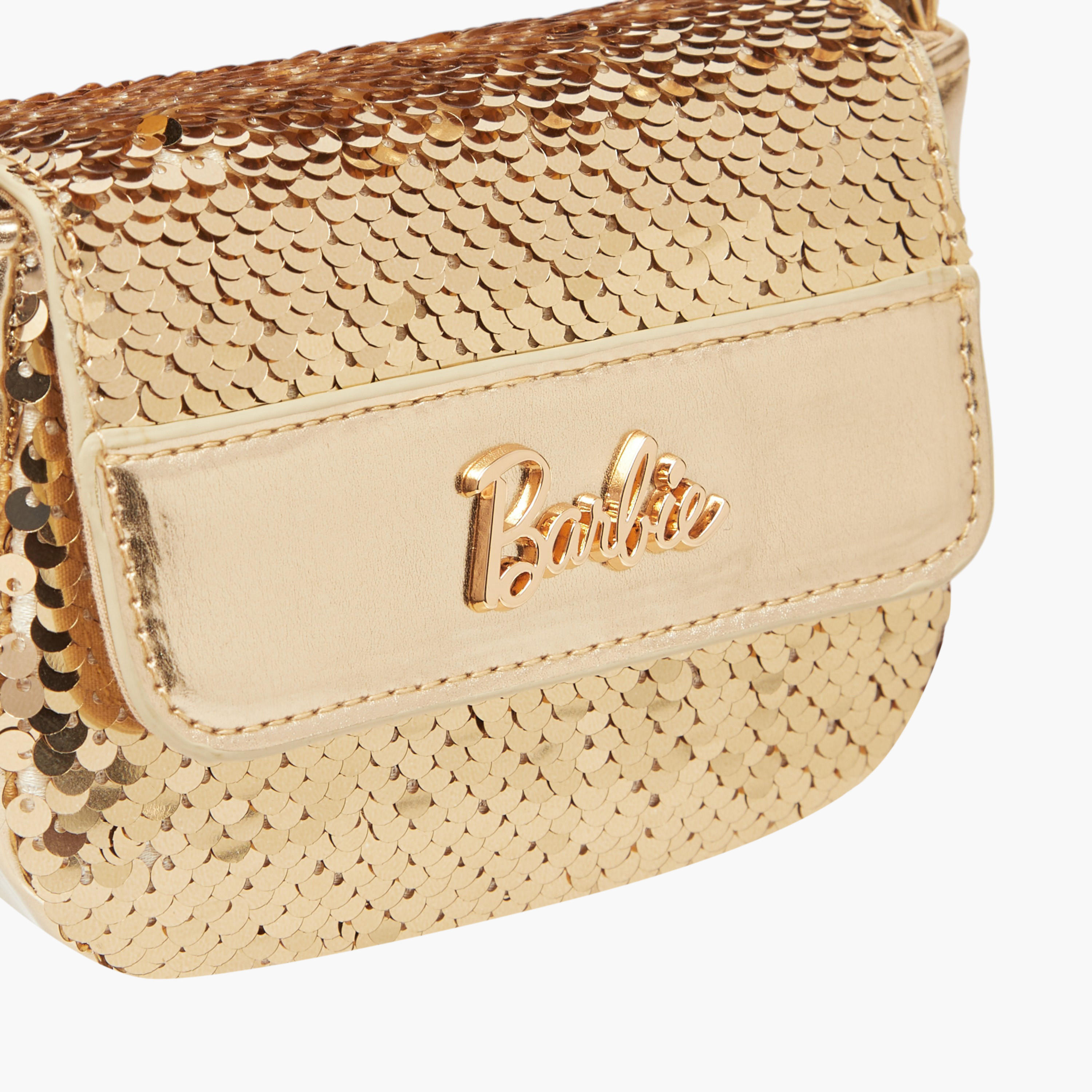 Barbie All-Over Embellished Crossbody Bag with Button Closure-girls-accessories-bags-image-4