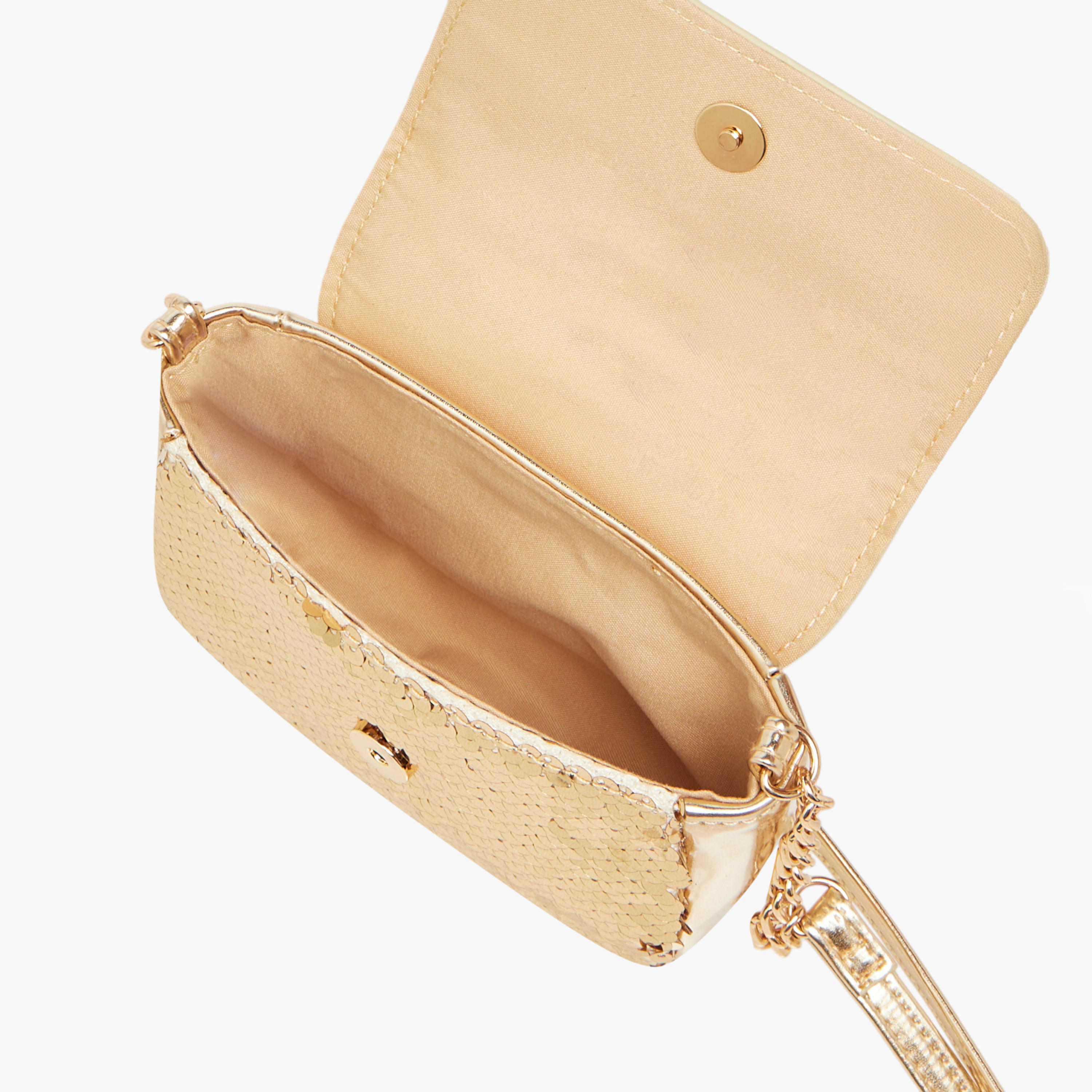 Barbie All-Over Embellished Crossbody Bag with Button Closure-girls-accessories-bags-image-6