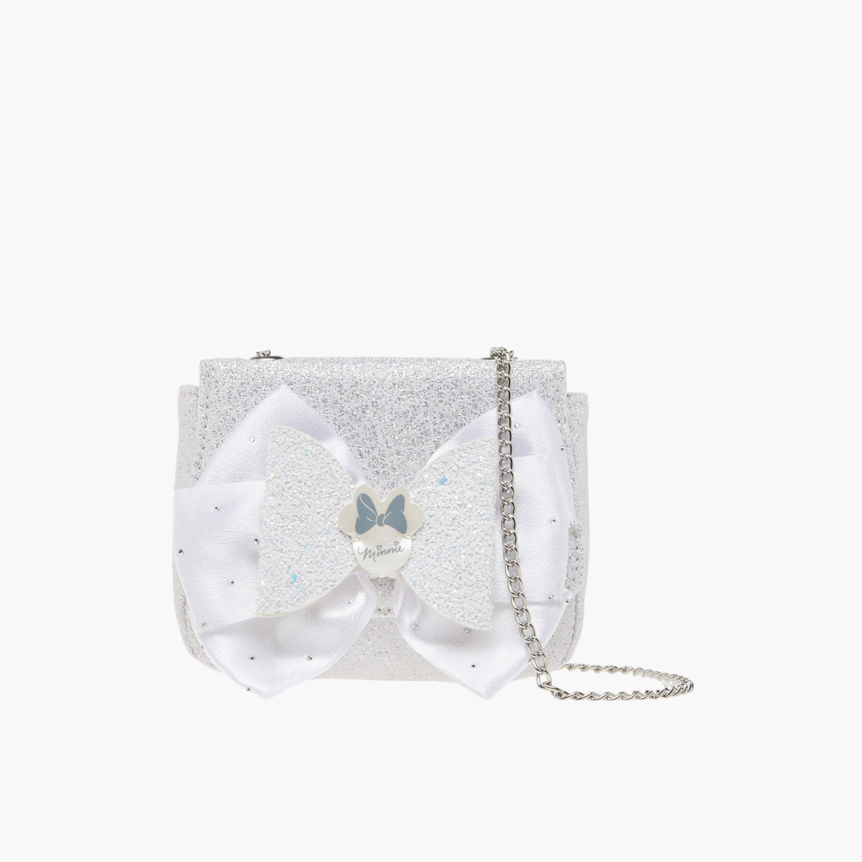 شنطة كروس بودي بارزة الملمس بفيونكة وزر إغلاق من ديزني-girls-accessories-bags-image-1