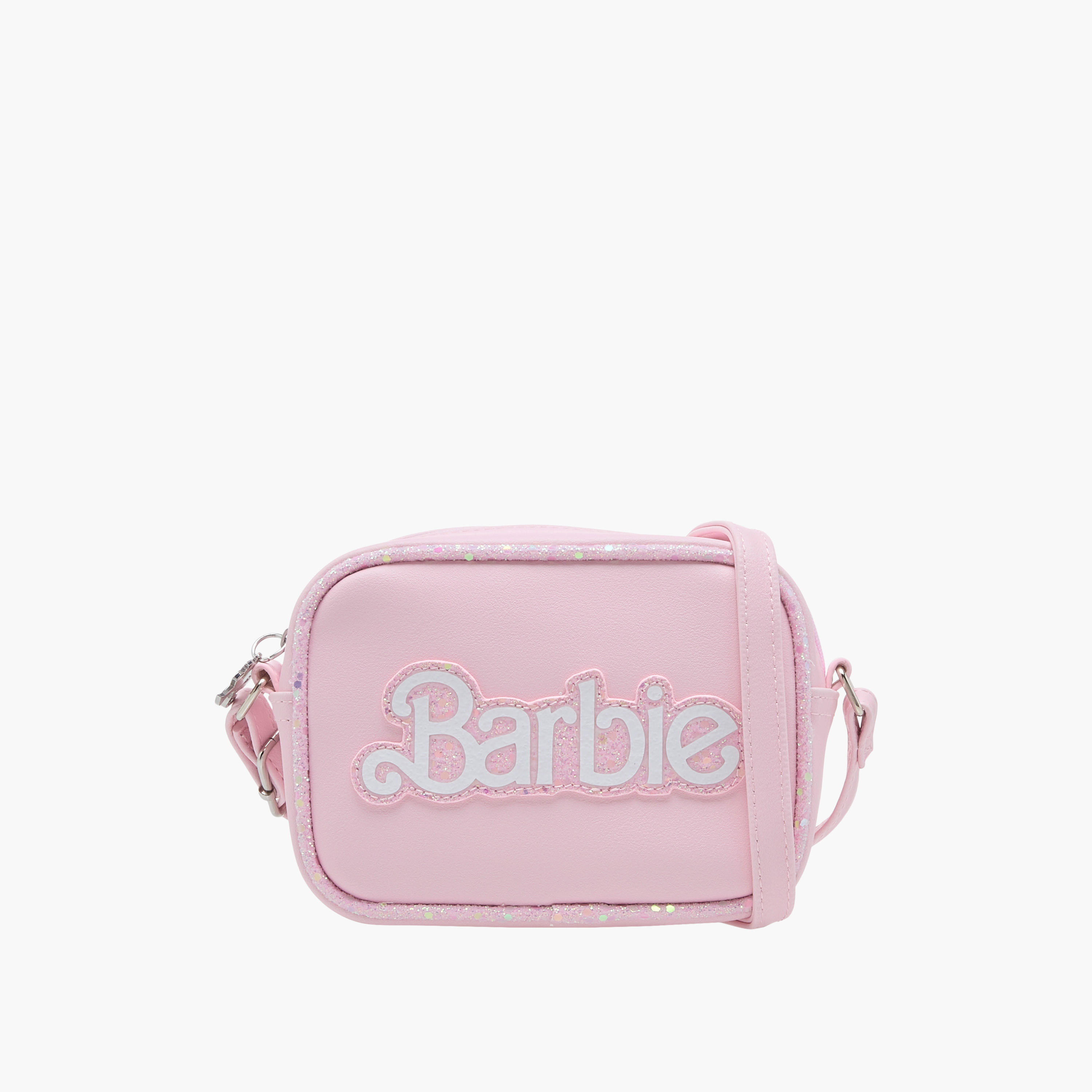 Barbie Applique Detail Crossbody Bag with Zip Closure and Adjustable Strap-girls-accessories-bags-image-1