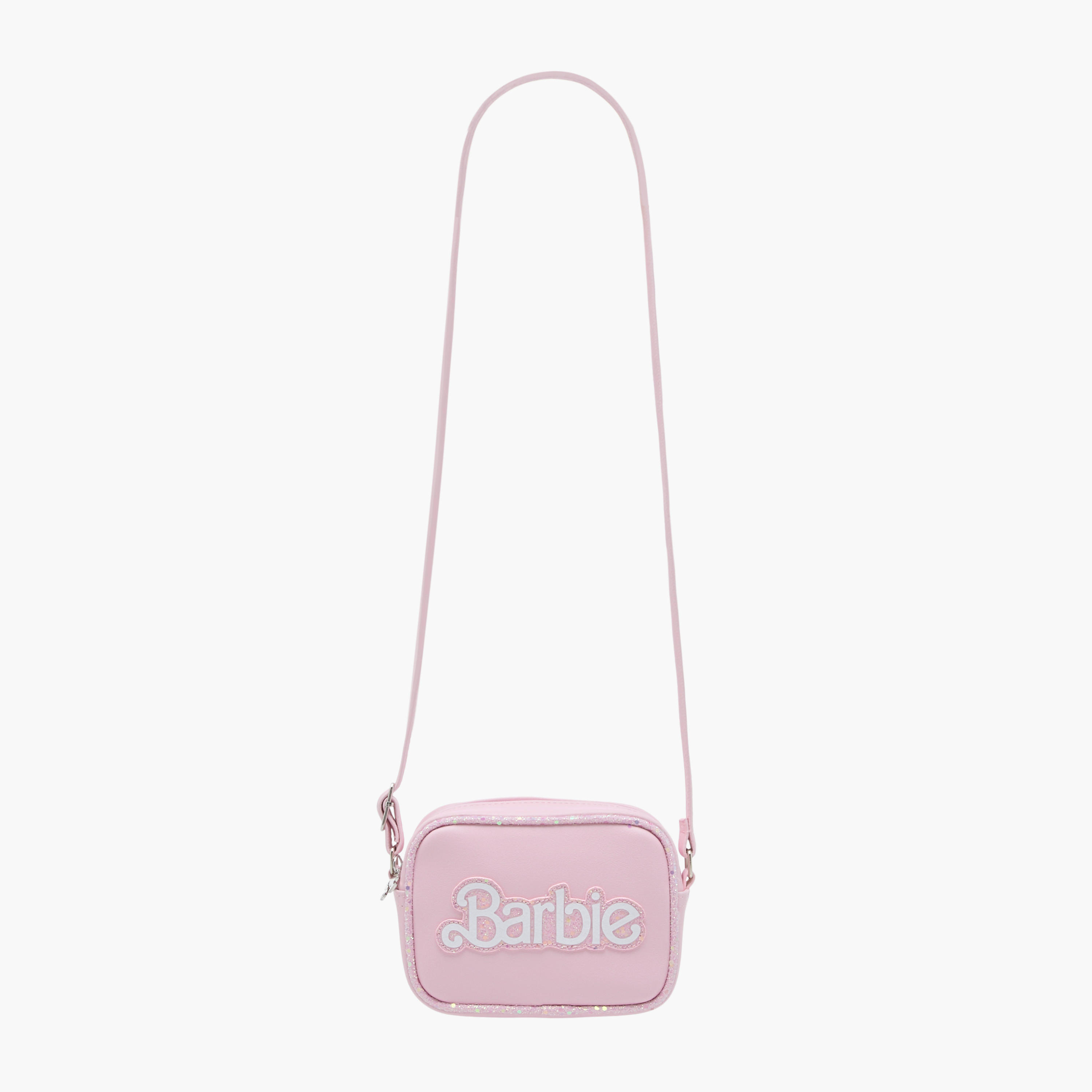 Barbie Applique Detail Crossbody Bag with Zip Closure and Adjustable Strap-girls-accessories-bags-image-2