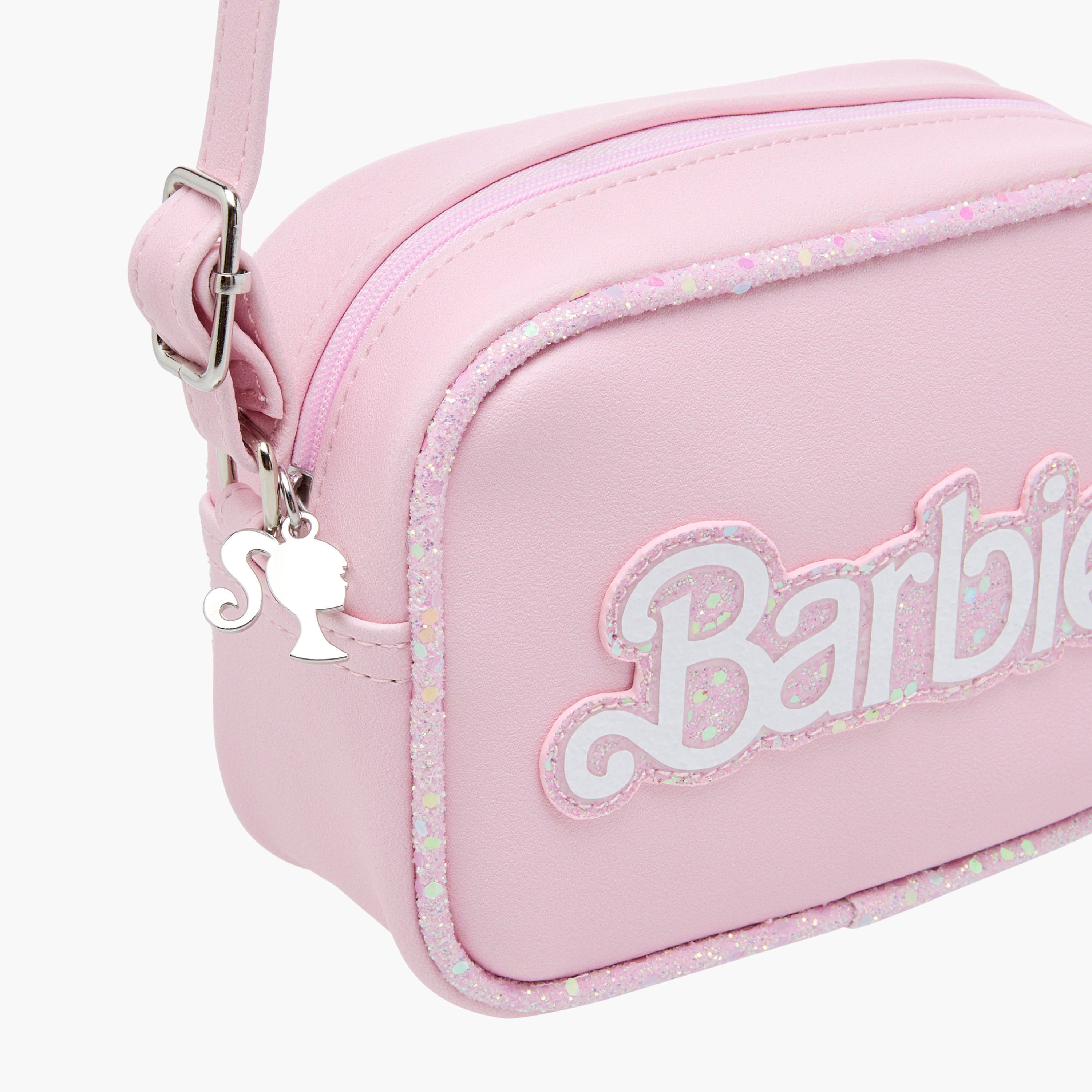 Barbie Applique Detail Crossbody Bag with Zip Closure and Adjustable Strap-girls-accessories-bags-image-4