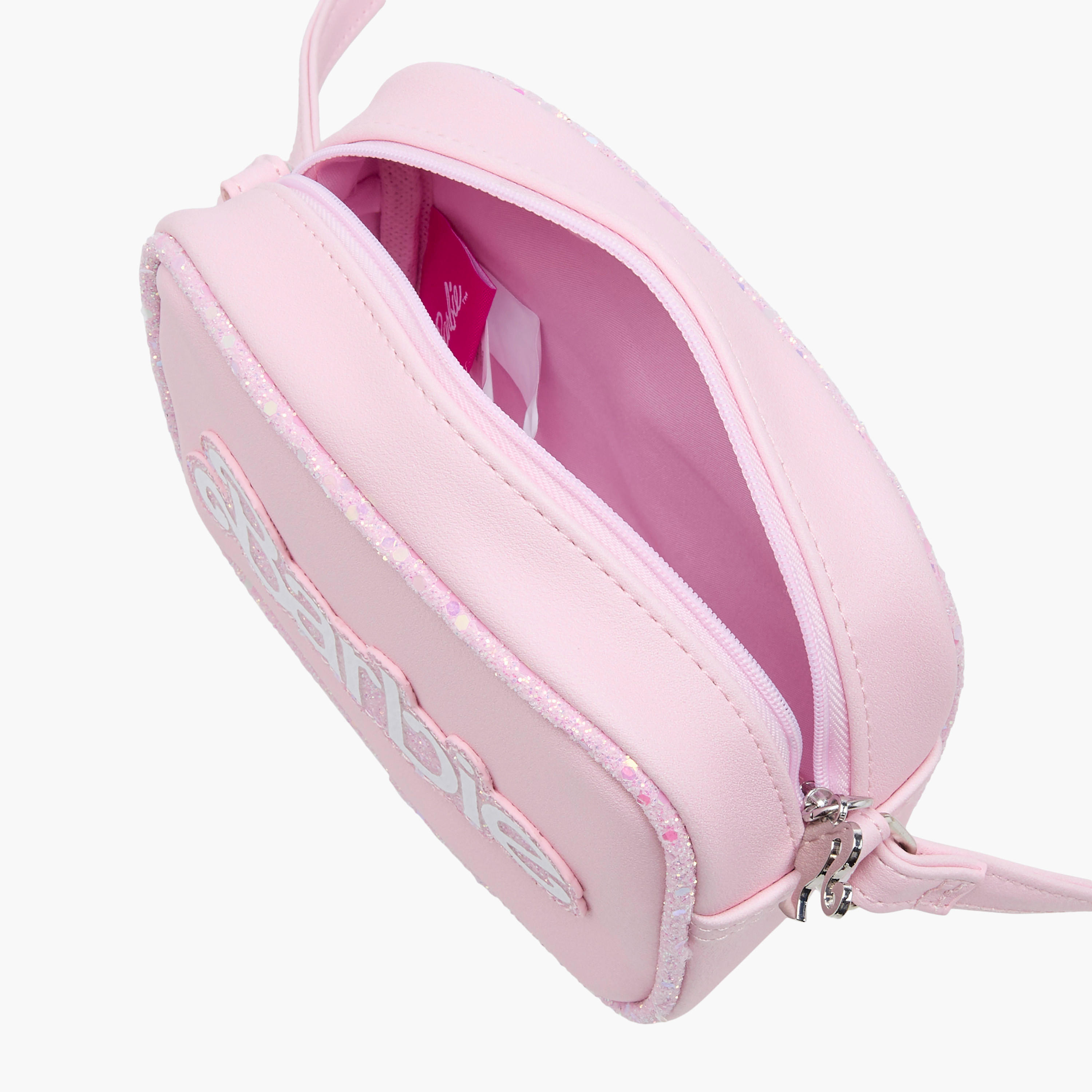 Barbie Applique Detail Crossbody Bag with Zip Closure and Adjustable Strap-girls-accessories-bags-image-7