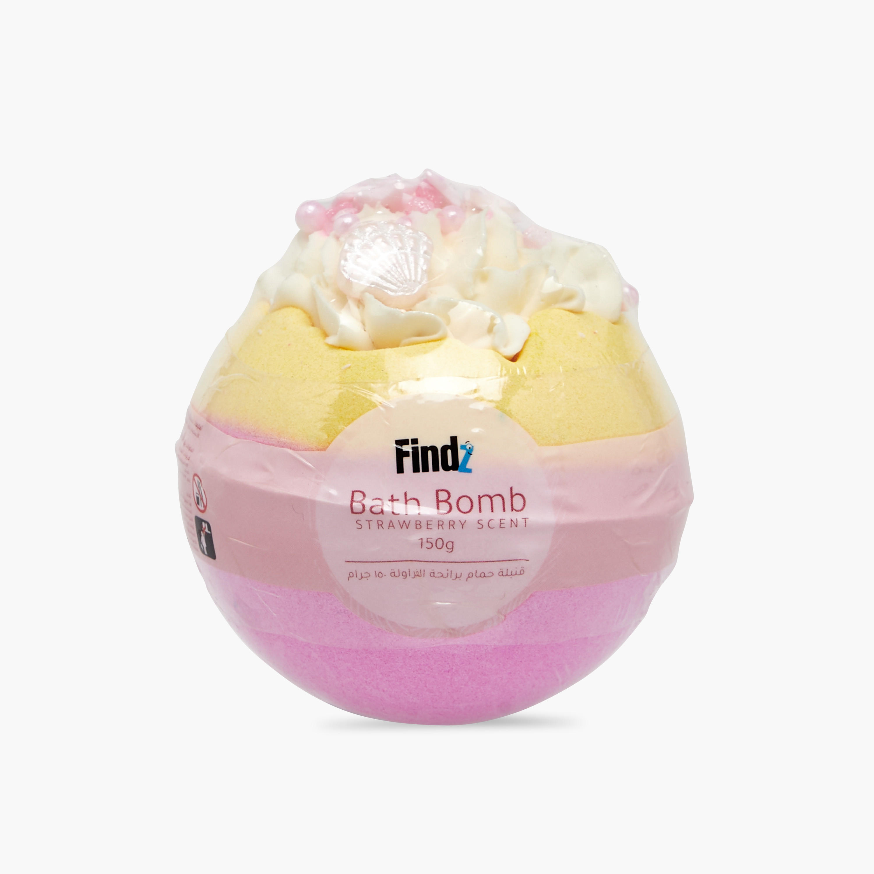 كرة استحمام فوارة برائحة الفراولة من فايندز - 150 جرام-beautyandpersonalcare-bathandbody-bathandshower-bathsalts-image-1