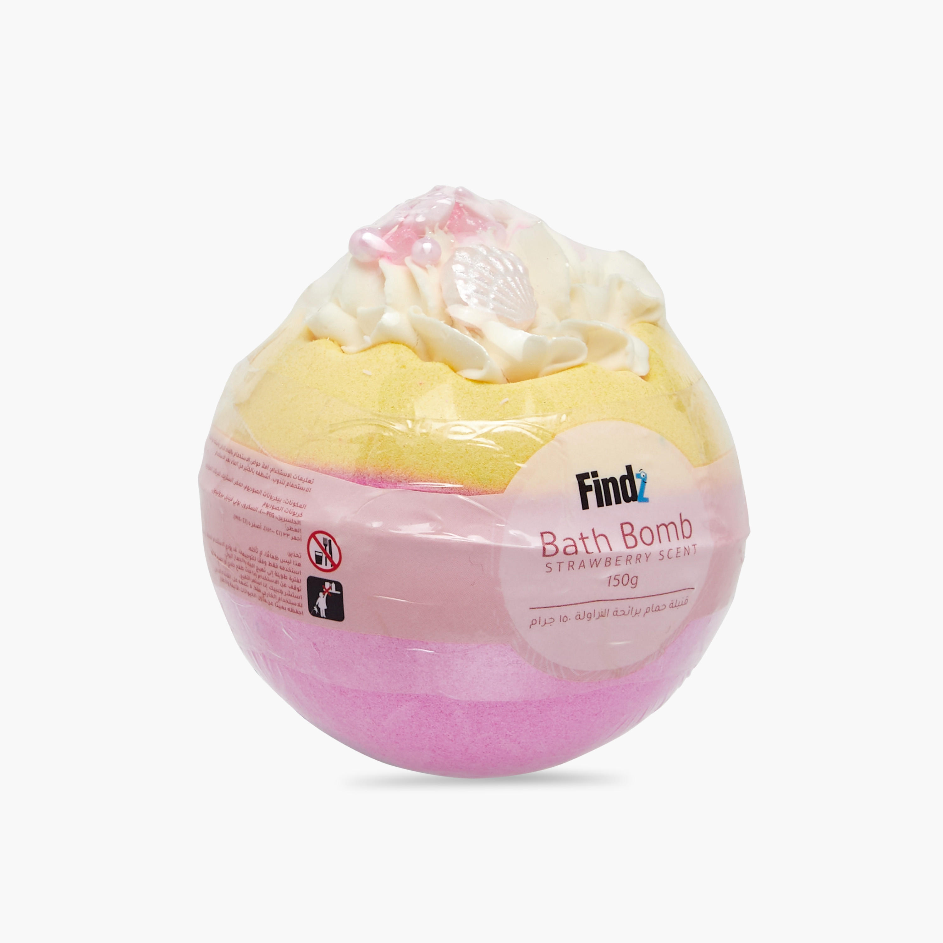 كرة استحمام فوارة برائحة الفراولة من فايندز - 150 جرام-beautyandpersonalcare-bathandbody-bathandshower-bathsalts-image-2
