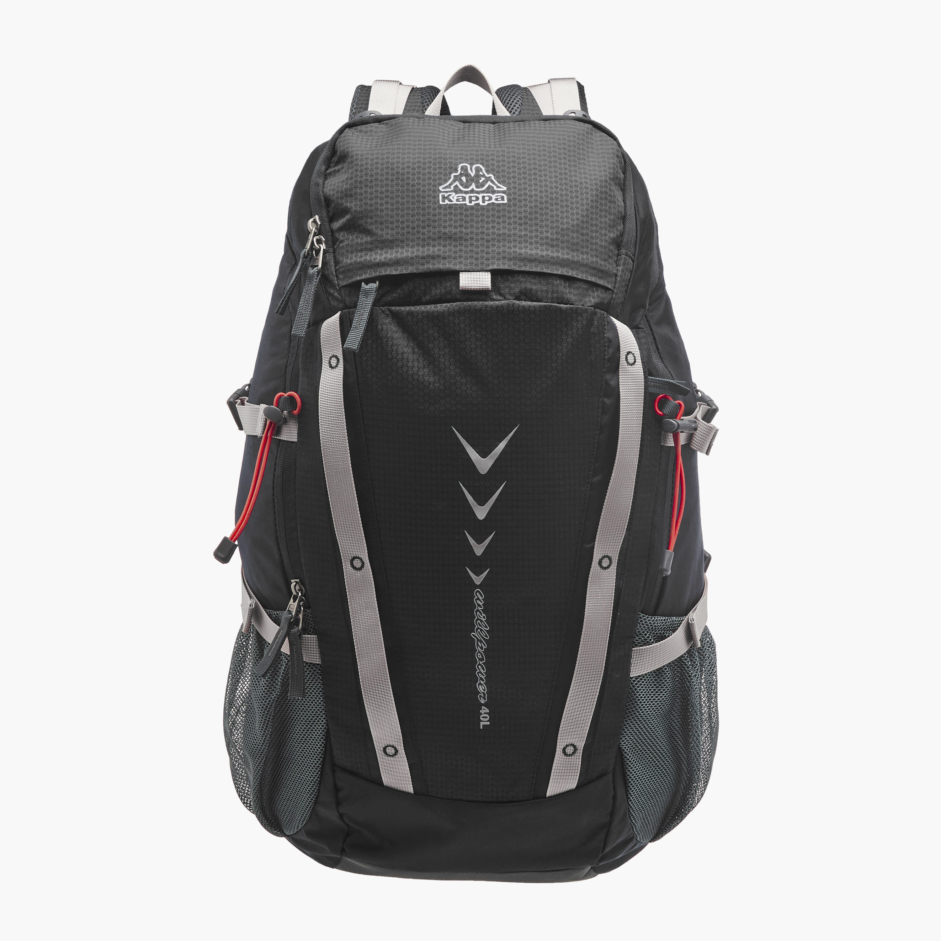 Kappa Logo Print Backpack with Zip Closure and Adjustable Strap - 34x54x16 cm-men-bags-image-1