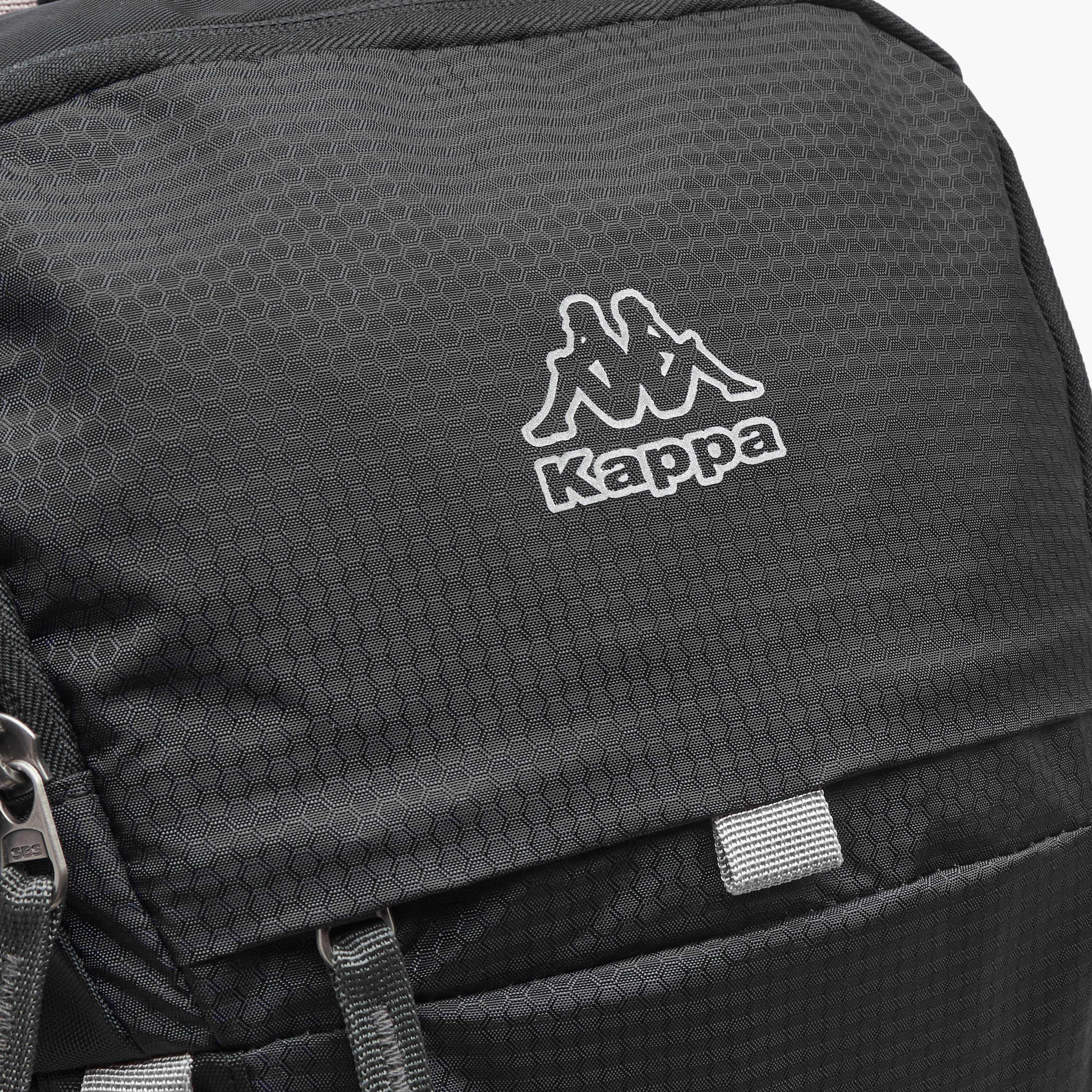 Kappa Logo Print Backpack with Zip Closure and Adjustable Strap - 34x54x16 cm-men-bags-image-4