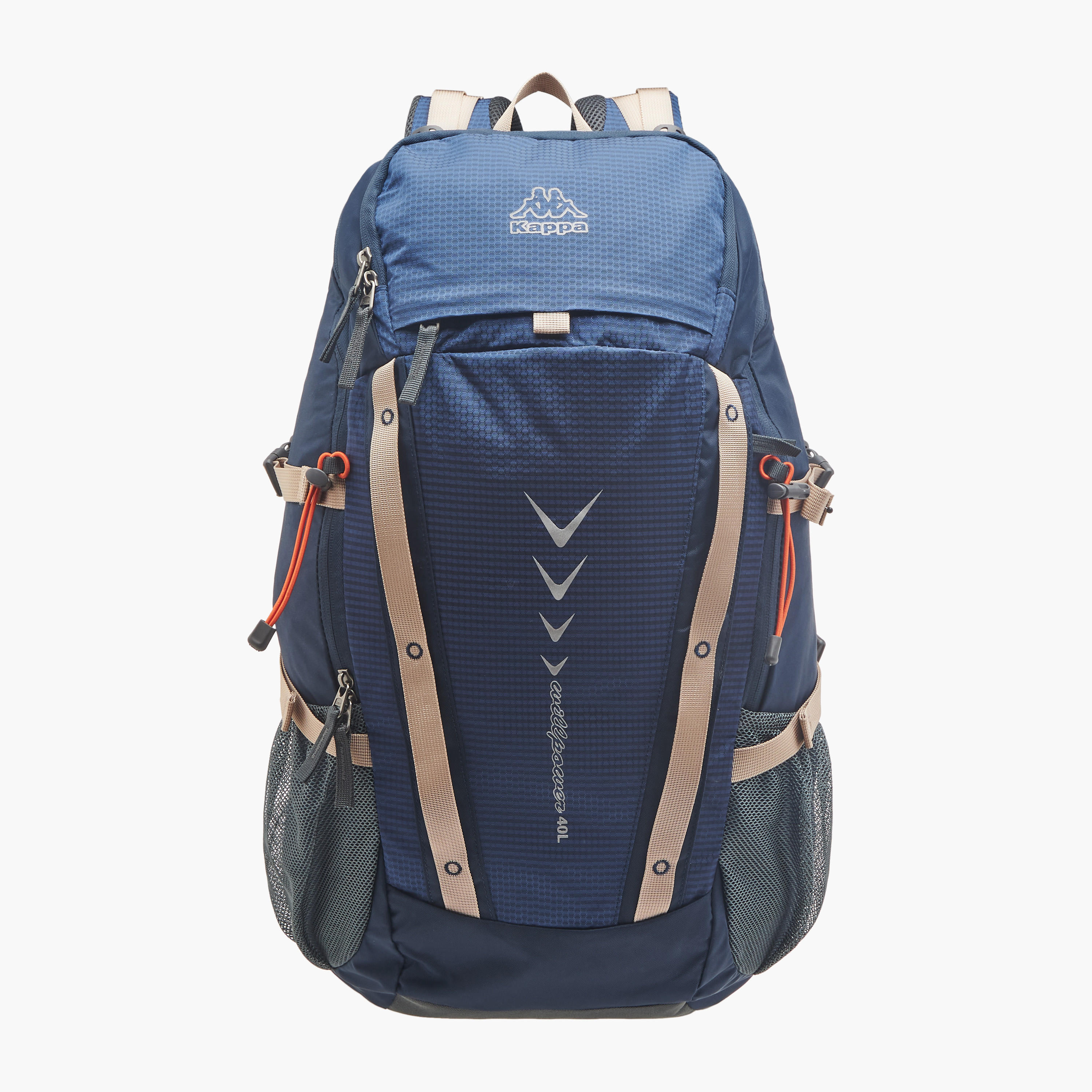 Kappa Logo Print Backpack with Zip Closure and Adjustable Strap - 34x54x16 cm-men-bags-image-1