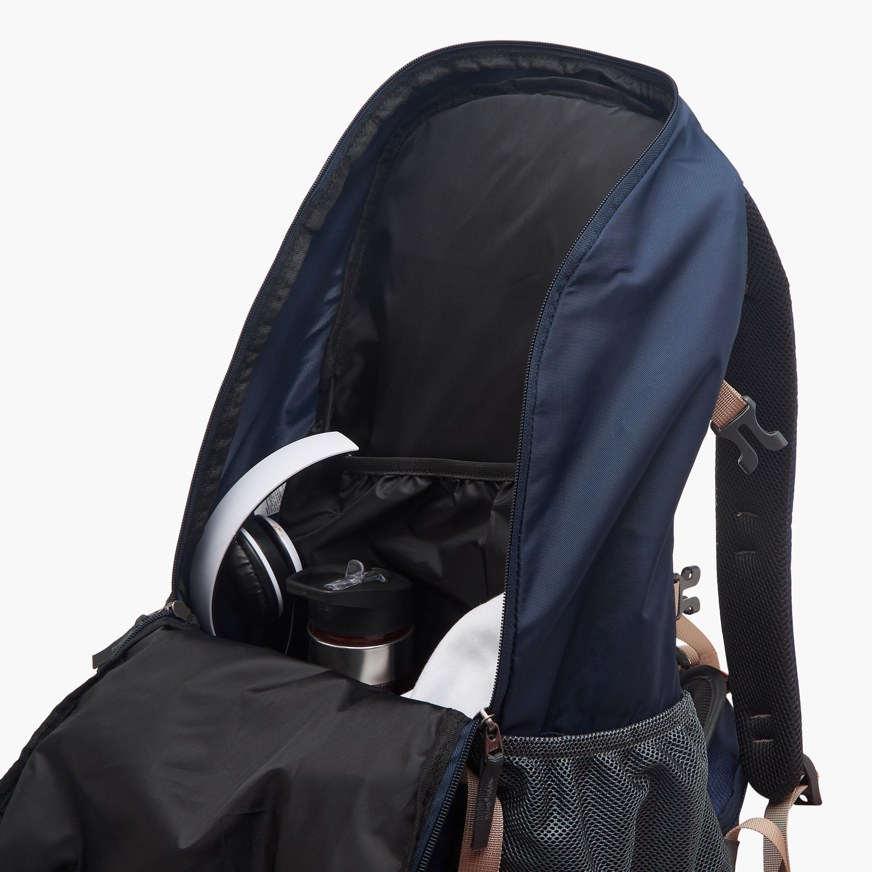 Kappa Logo Print Backpack with Zip Closure and Adjustable Strap - 34x54x16 cm-men-bags-image-11