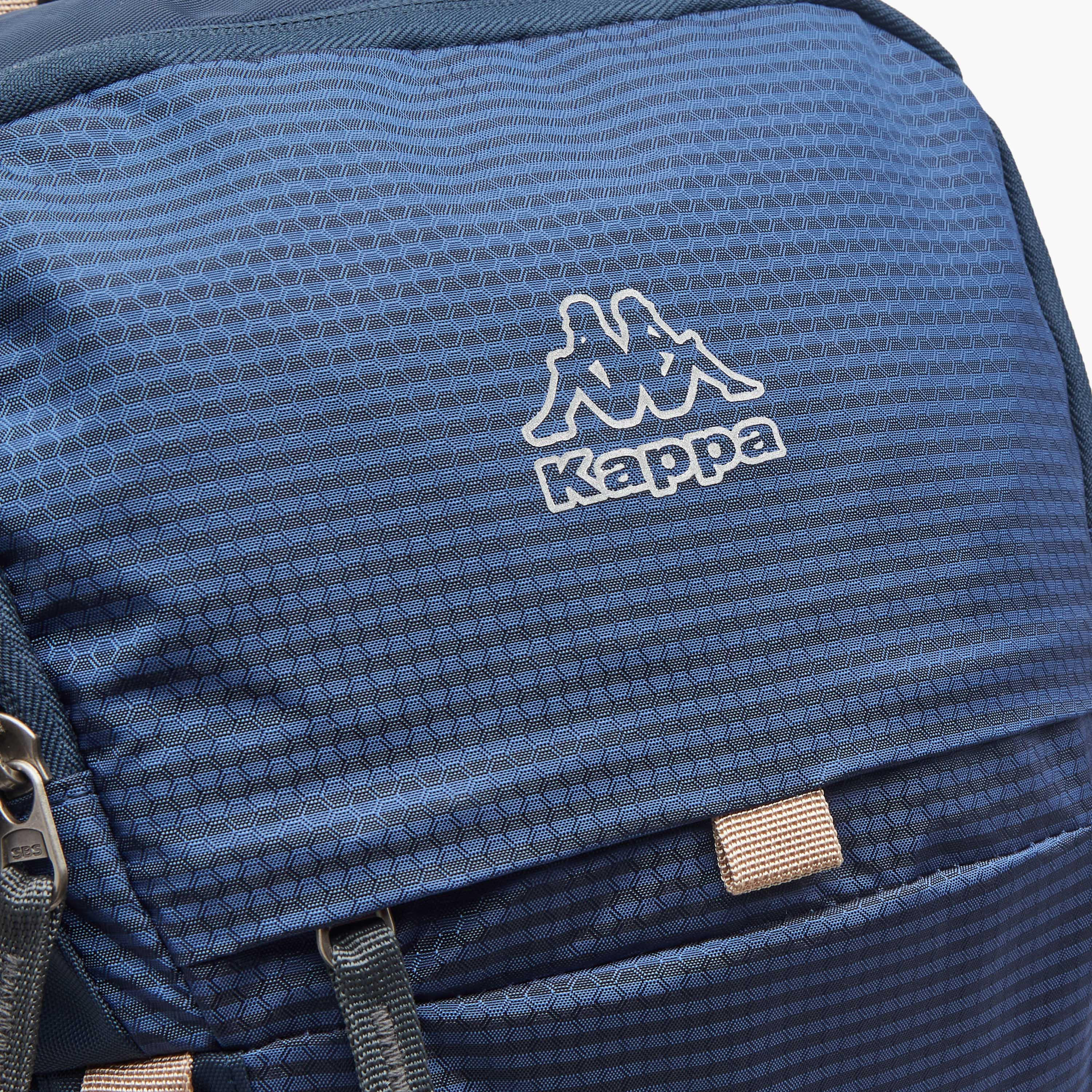 Kappa Logo Print Backpack with Zip Closure and Adjustable Strap - 34x54x16 cm-men-bags-image-4