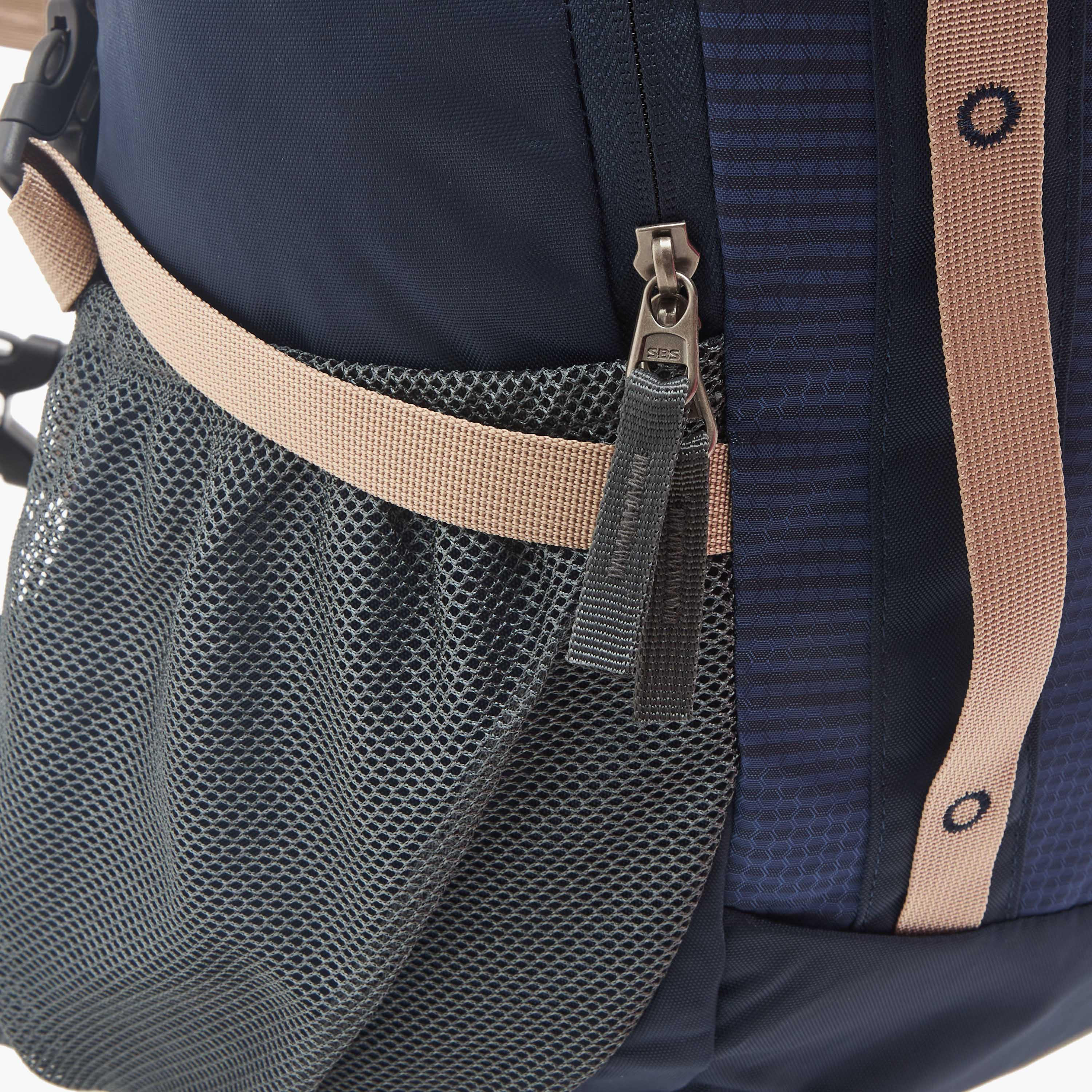 Kappa Logo Print Backpack with Zip Closure and Adjustable Strap - 34x54x16 cm-men-bags-image-6