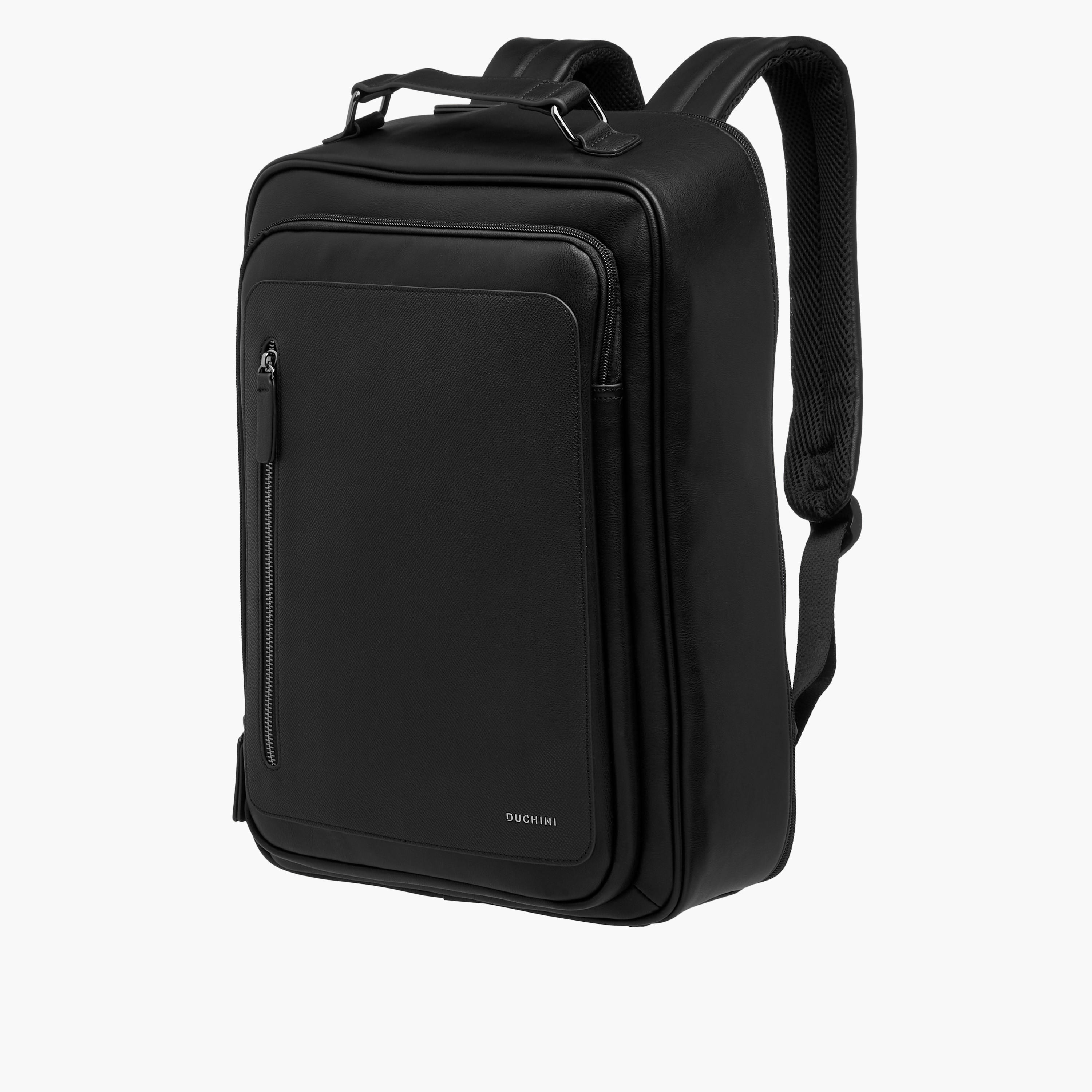 Duchini Solid Backpack with Zip Closure and Adjustable Shoulder Straps-men-bags-image-2