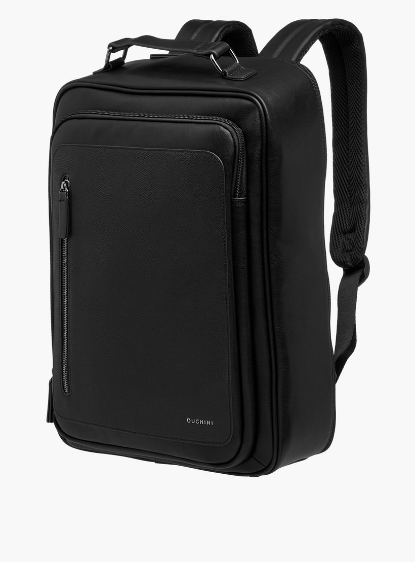 Duchini Solid Backpack with Zip Closure and Adjustable Shoulder Straps-men-bags-image-2