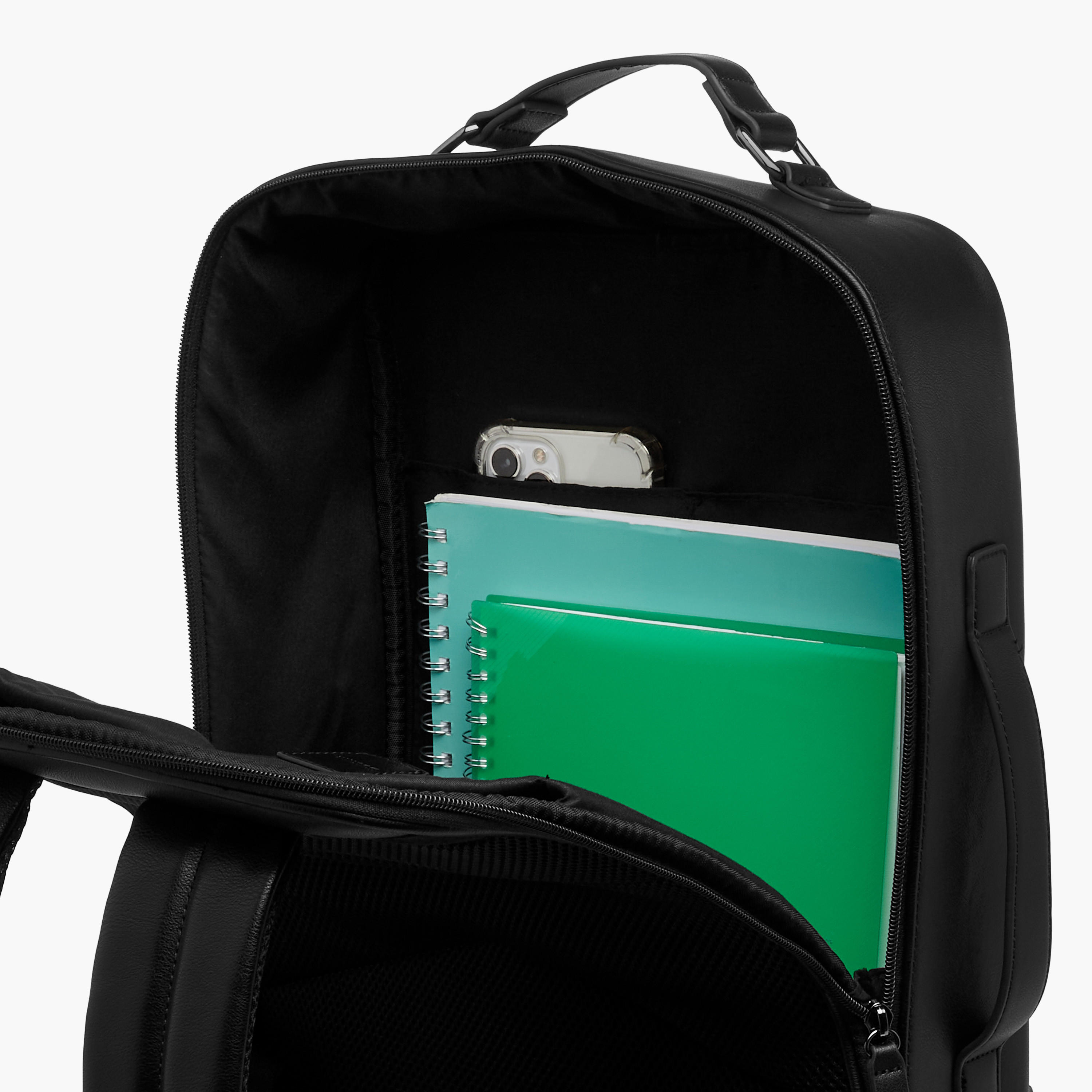 Duchini Solid Backpack with Zip Closure and Adjustable Shoulder Straps-men-bags-image-8