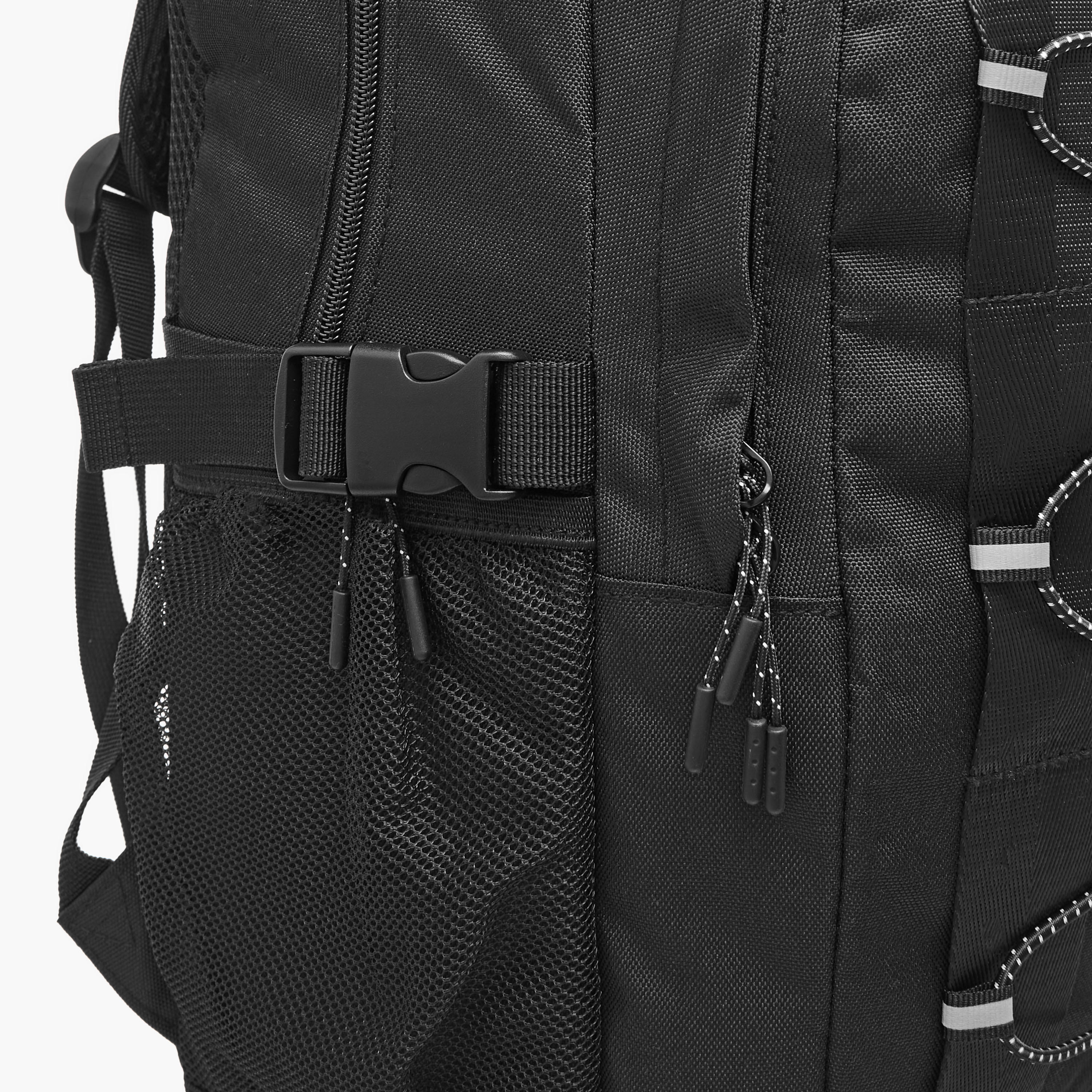 Lee Cooper Logo Applique Backpack with Adjustable Straps and Zip Closure - 14x31x46 cm-men-bags-image-5
