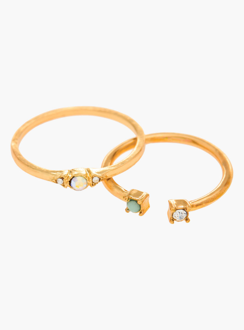 طقم خواتم معدنية متنوعة 7 قطع - مقاس L-XL-women-watchesandjewellery-jewellery-rings-image-5