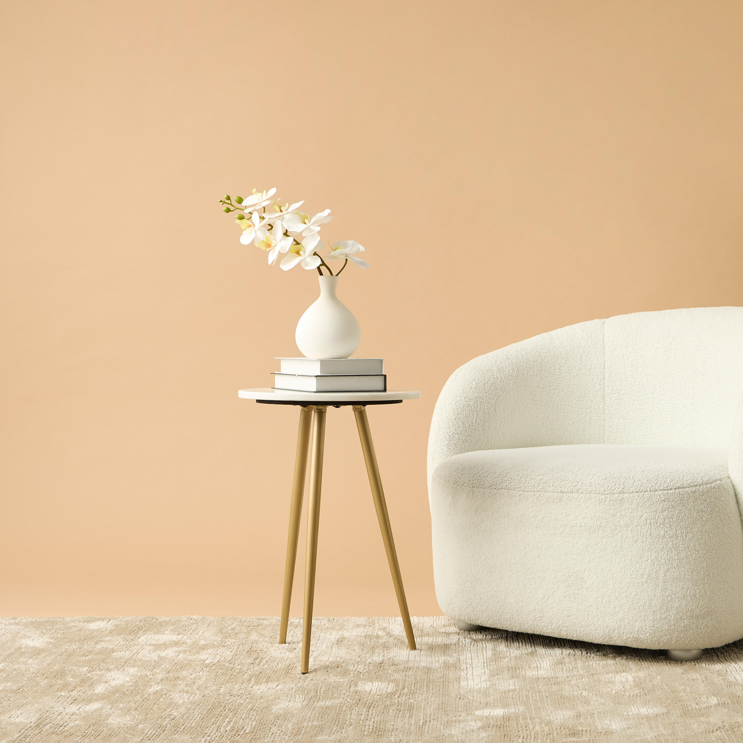 Marble Top Side Table - 38x56 cms-furniture-livingroom-sideandendtables-image-1