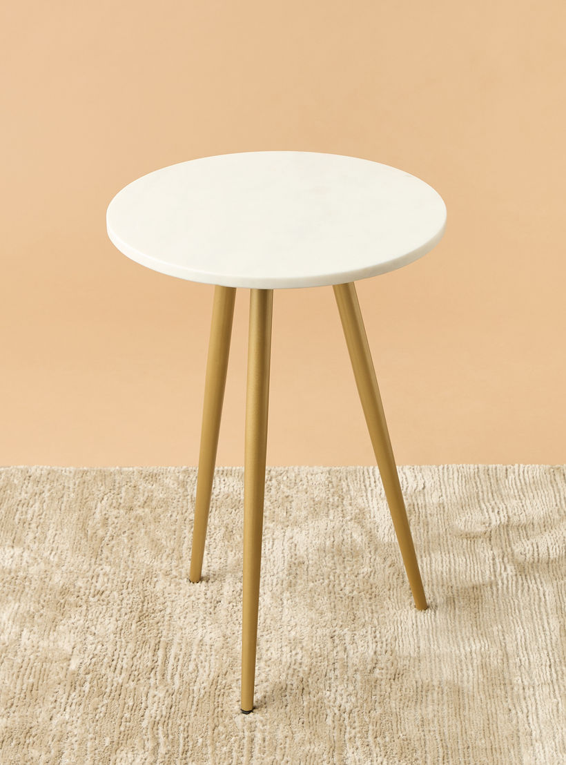 Marble Top Side Table - 38x56 cms-furniture-livingroom-sideandendtables-image-2
