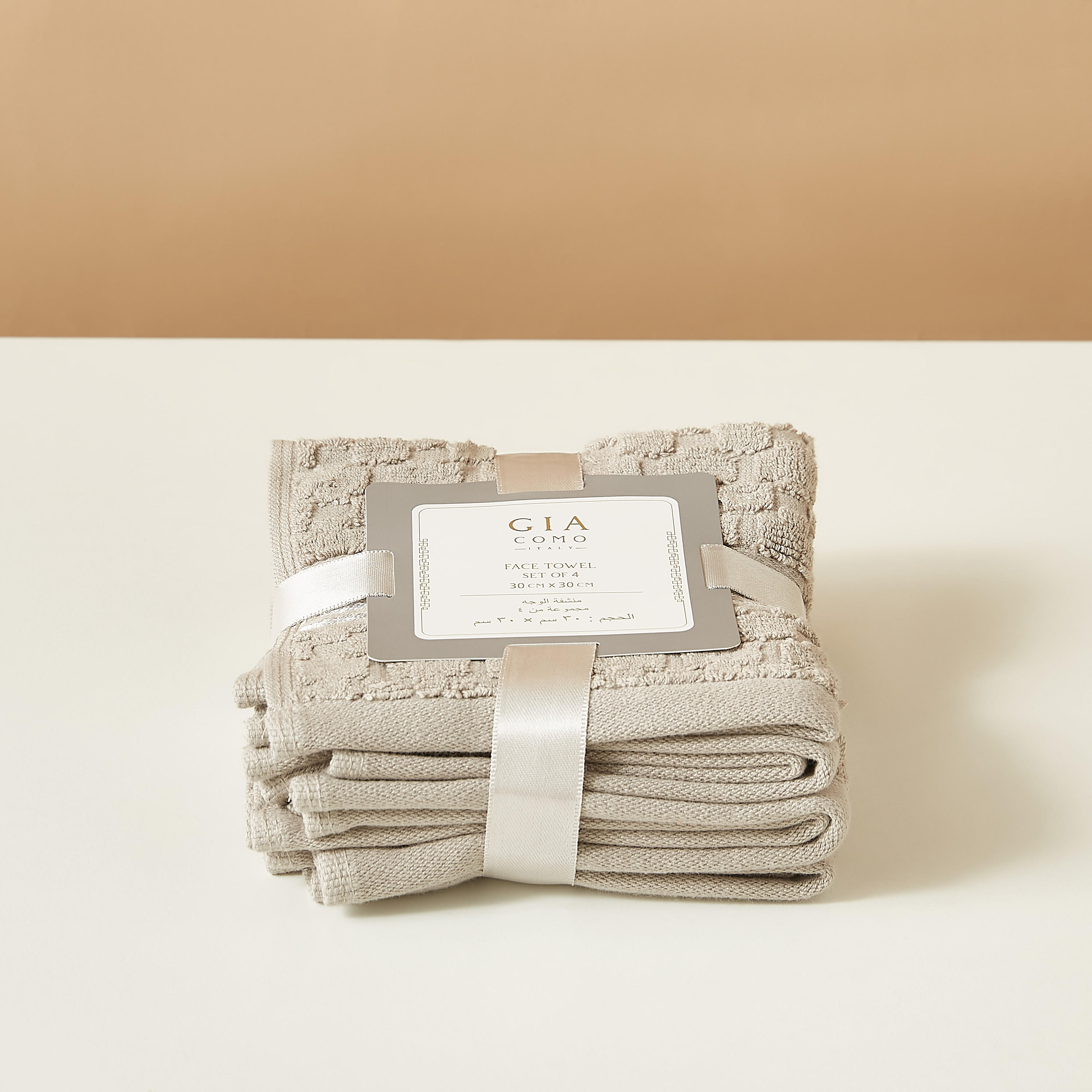 Gia Como 4-Piece Cotton Quick-Dry Face Towel Set - 30x30 cms-household-bathandlaundry-bathlinen-towels-image-6