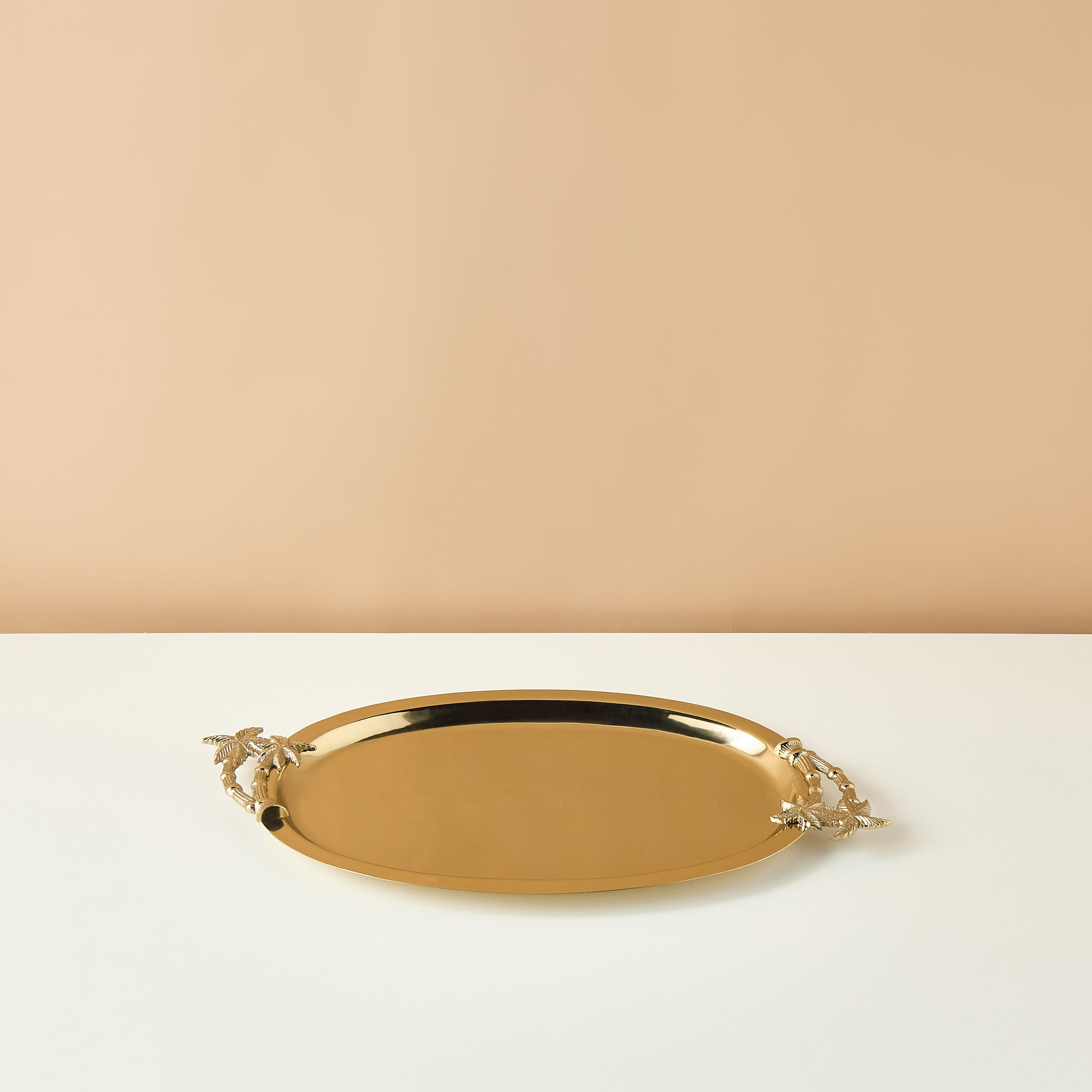 Palm Metal Oval Tray - 53x29 cms-household-dining-serveware-servingtrays-image-2