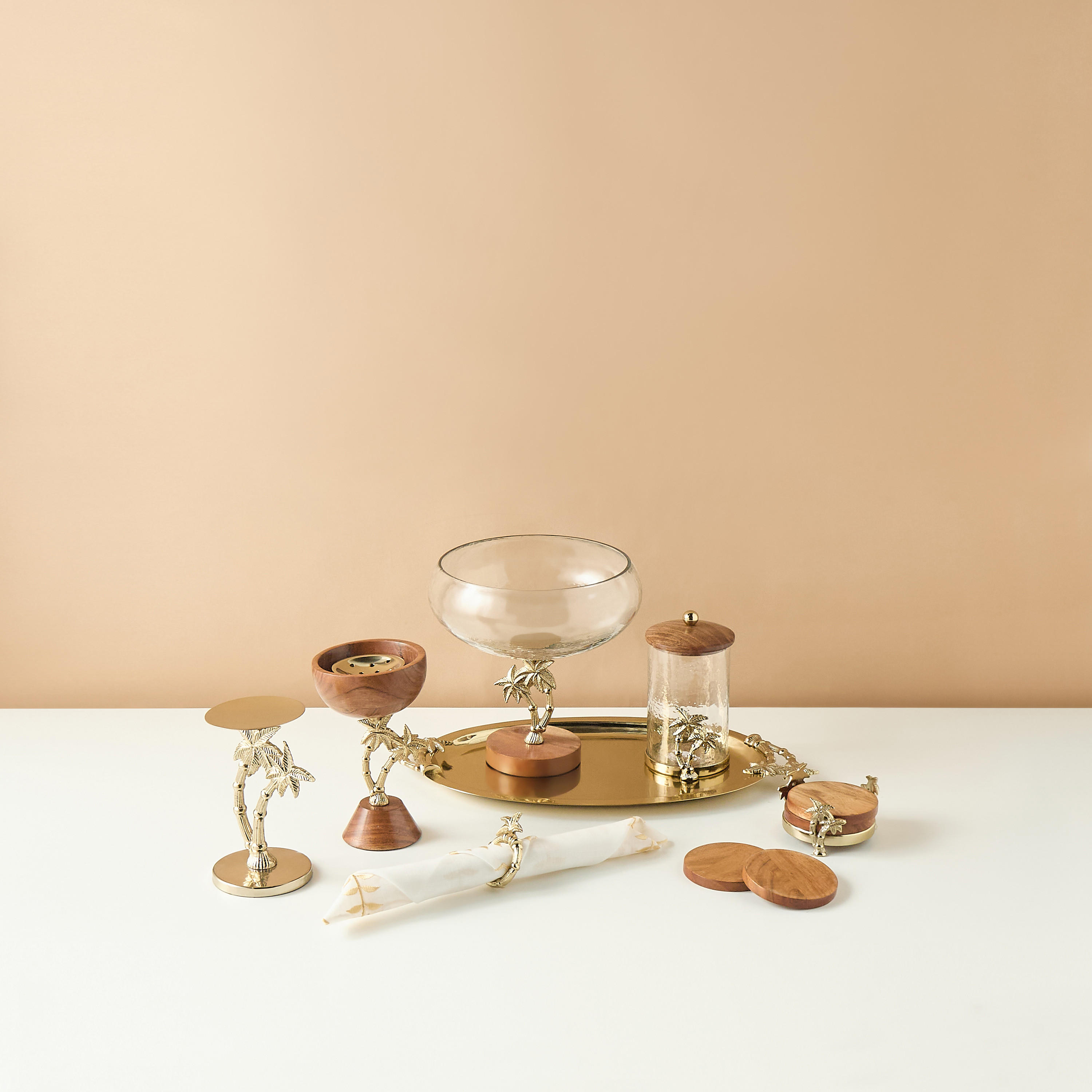 Palm Metal Oval Tray - 53x29 cms-household-dining-serveware-servingtrays-image-6