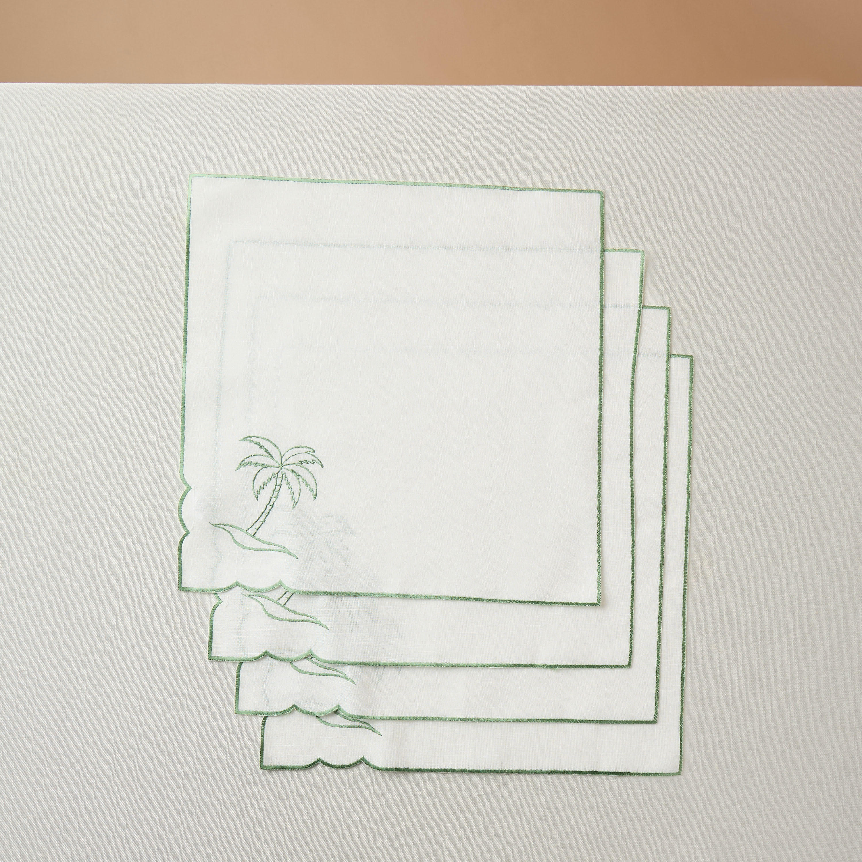 Palm 4-Piece Embroidered Napkin Set-household-dining-tablelinen-napkinsandaccessories-image-1