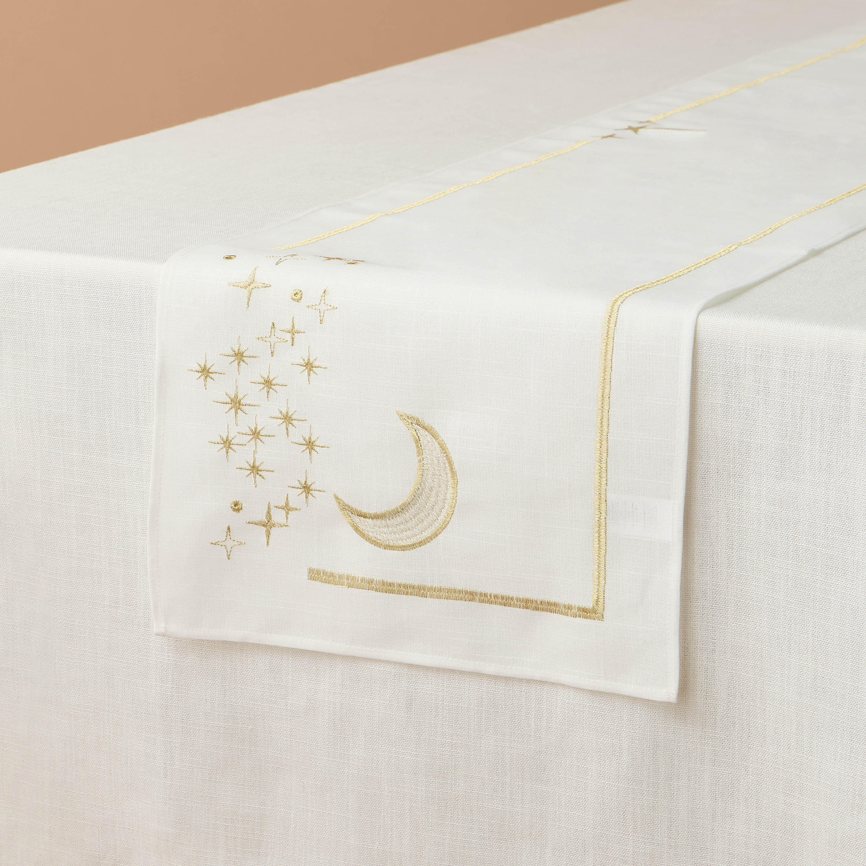 Crescent Embroidered Table Runner - 180x35 cms-household-dining-tablelinen-runnersandtablecovers-image-2