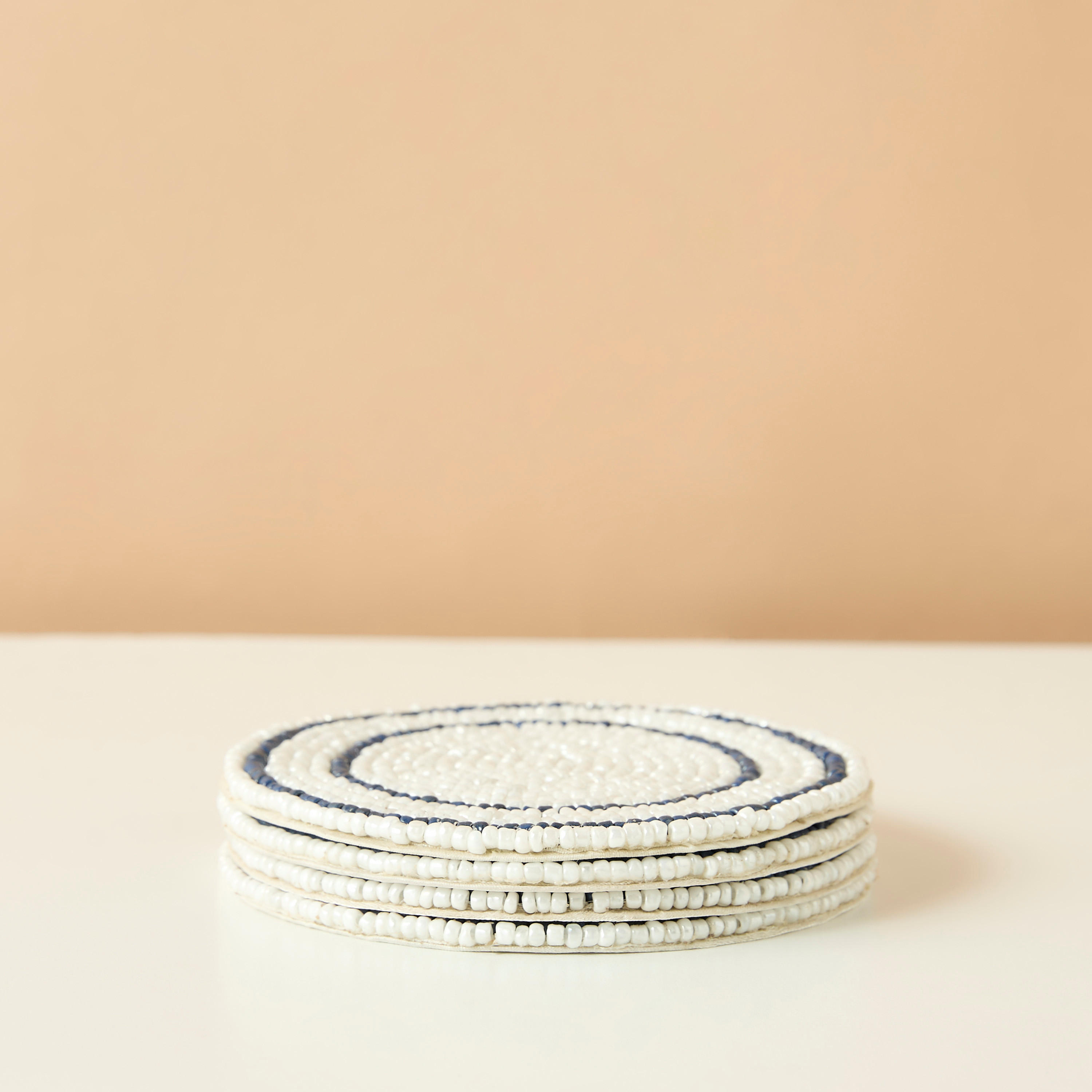 Gia Como Beaded Glass Coaster - Set of 4-household-dining-tablelinen-napkinsandaccessories-image-2