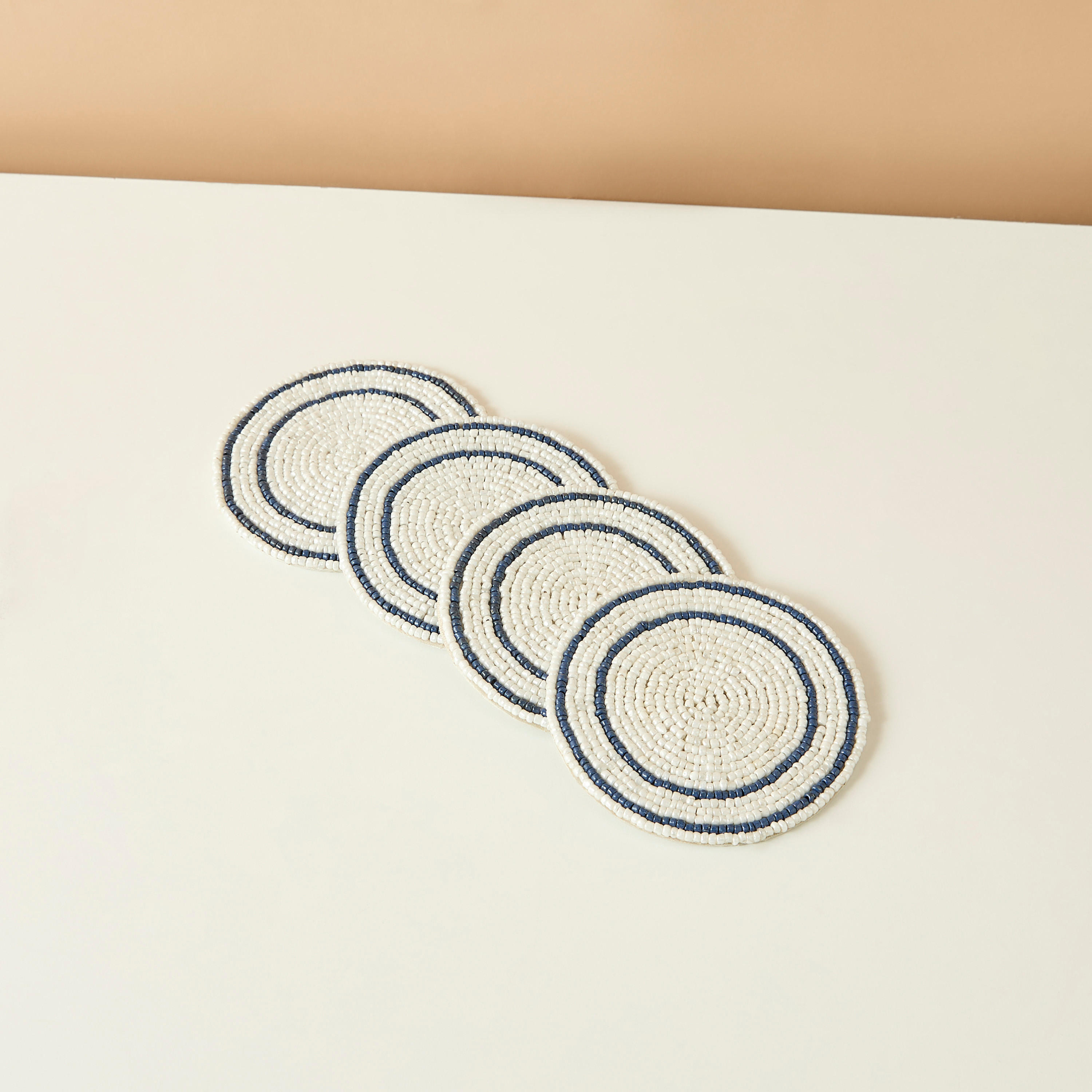 Gia Como Beaded Glass Coaster - Set of 4-household-dining-tablelinen-napkinsandaccessories-image-4
