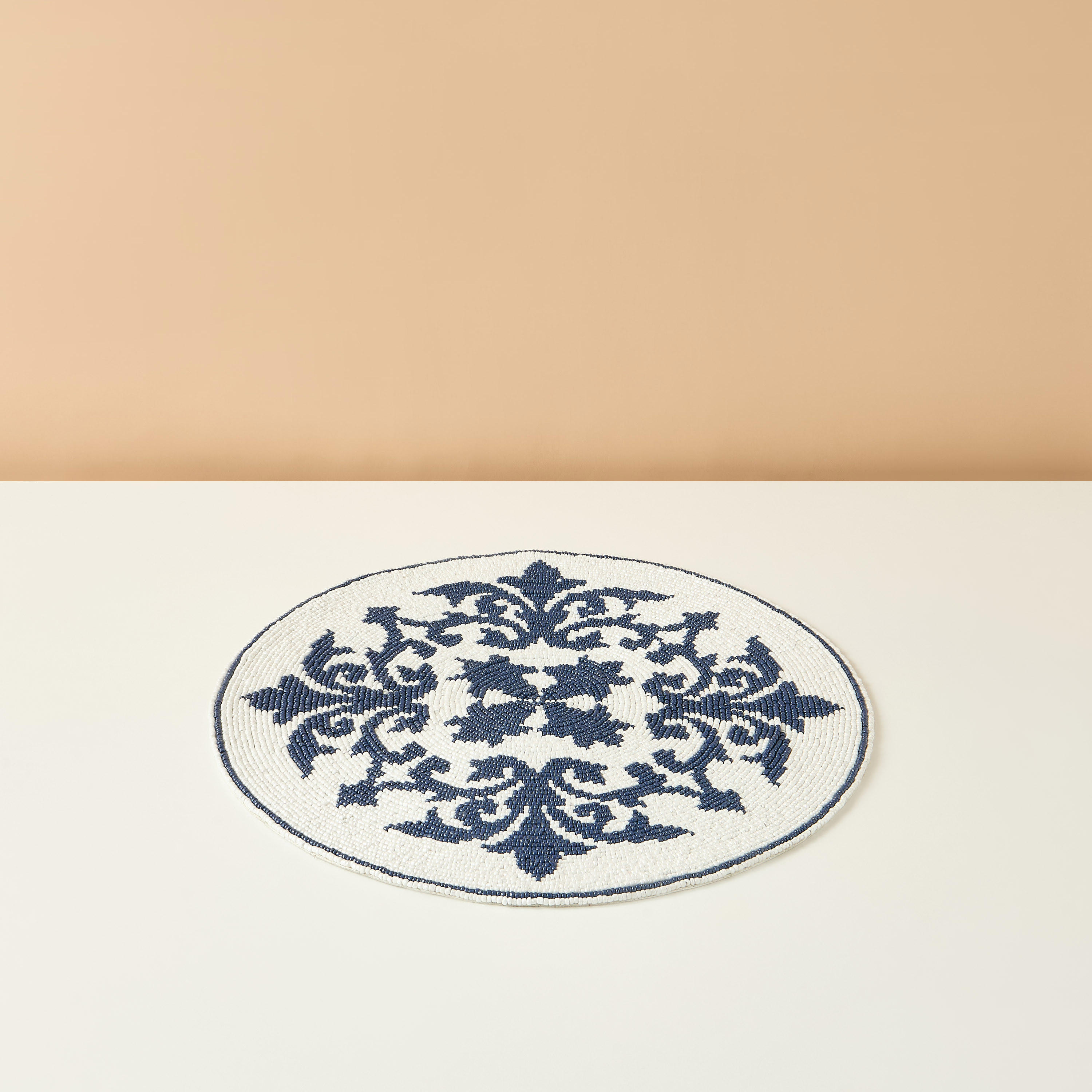 Gia Como Bead Embellished Round Placemat - 36 cms-household-dining-tablelinen-placemats-image-2