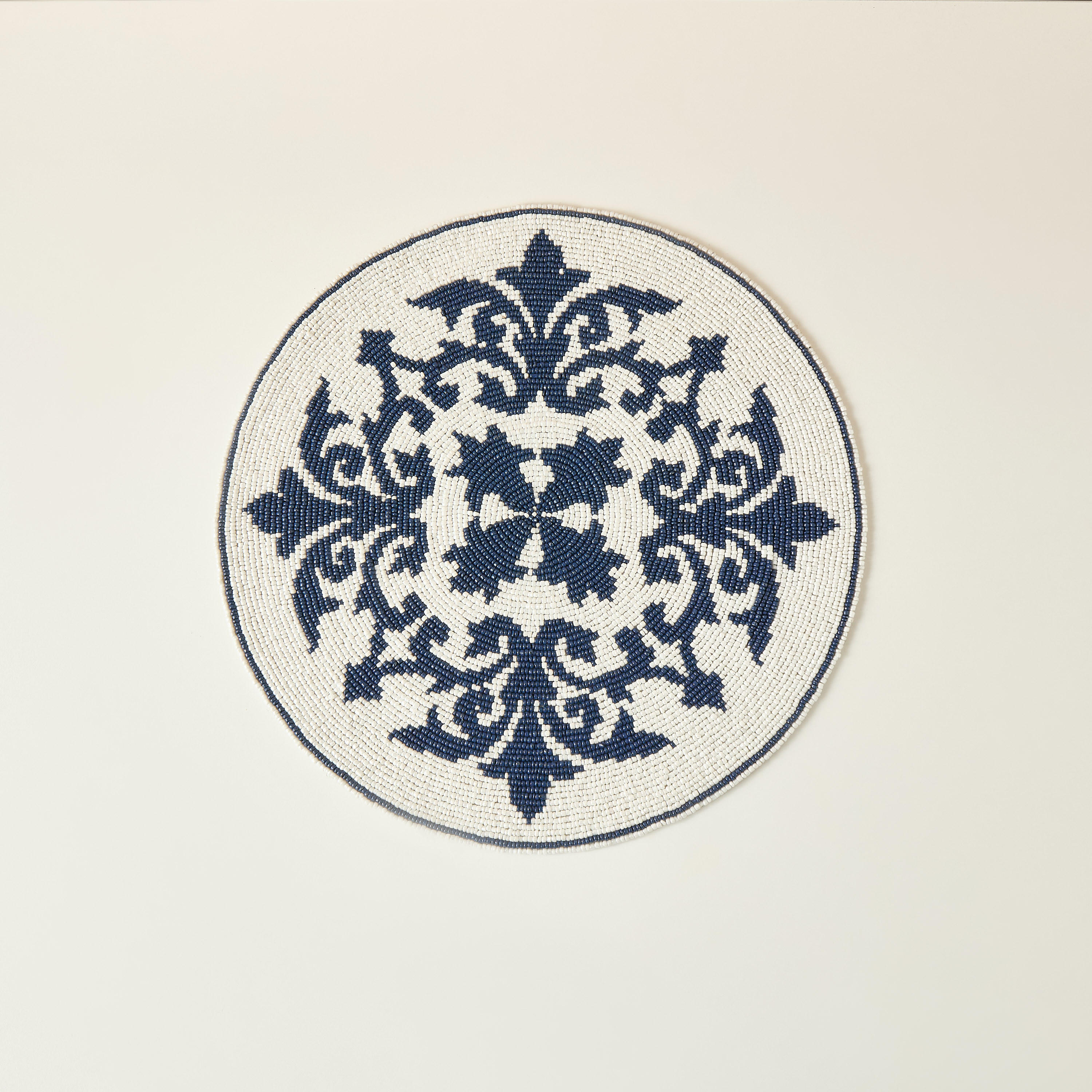 Gia Como Bead Embellished Round Placemat - 36 cms-household-dining-tablelinen-placemats-image-3