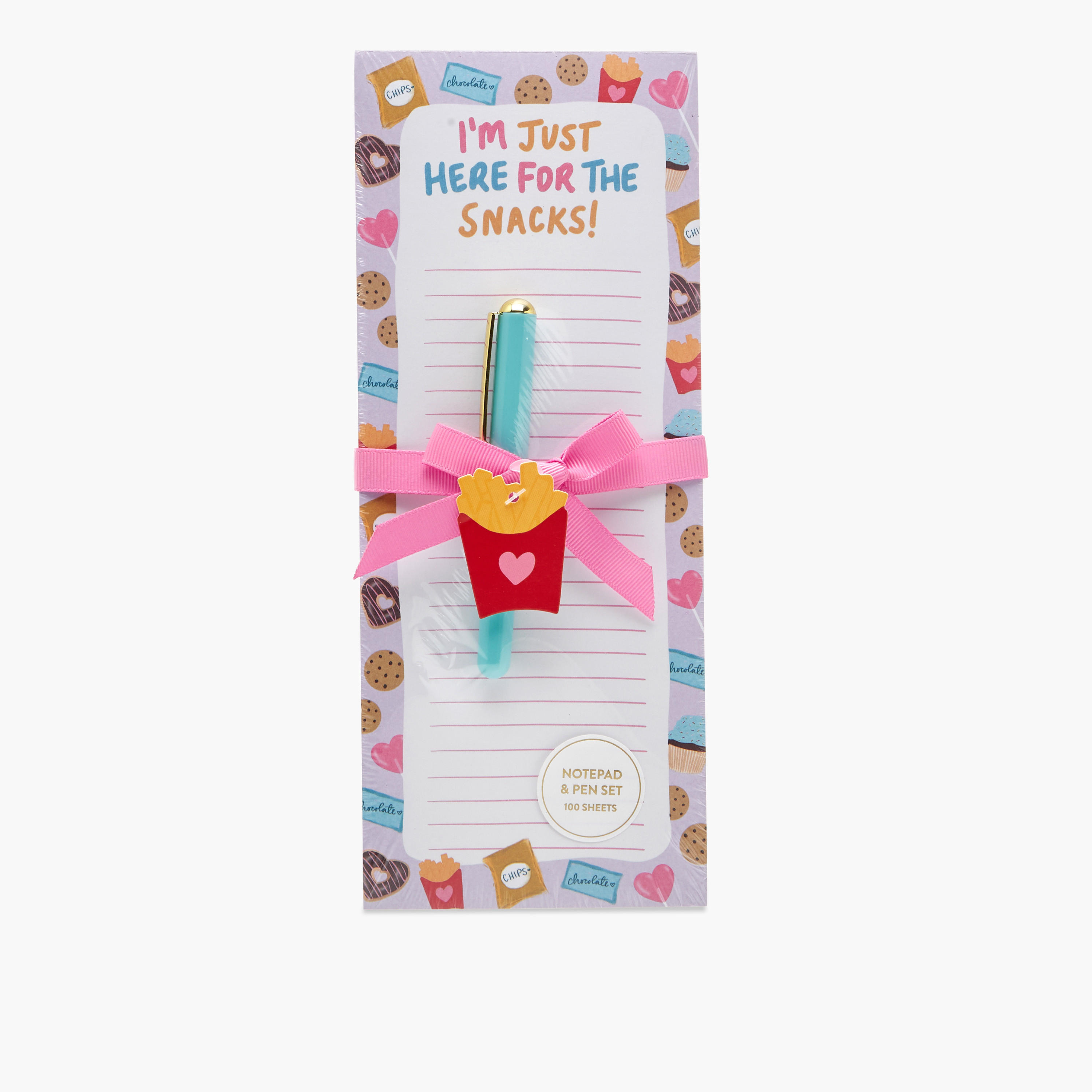 Snacks Print Ruled Notepad and Pen Set-school-stationery-notebooks-image-1