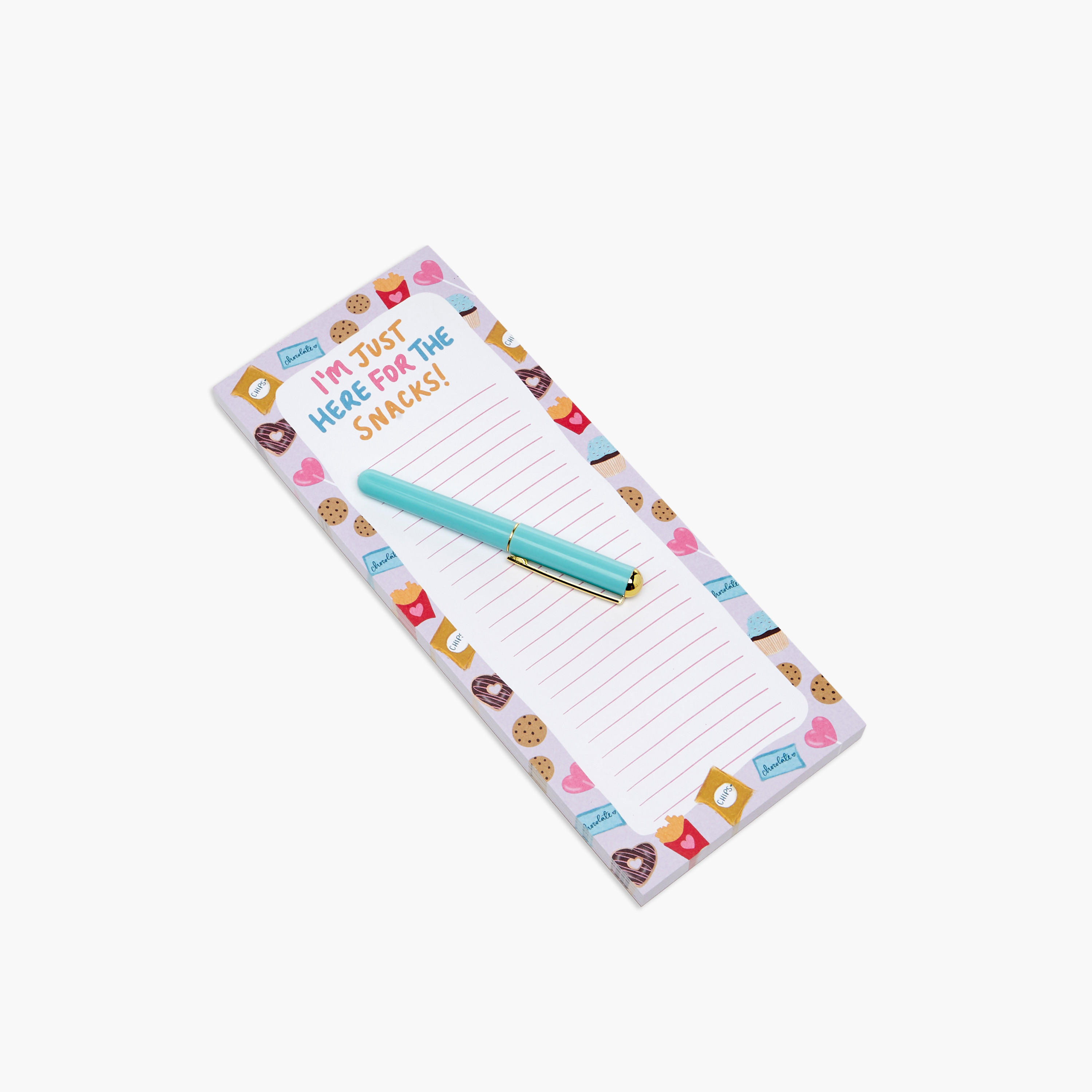 Snacks Print Ruled Notepad and Pen Set-school-stationery-notebooks-image-2