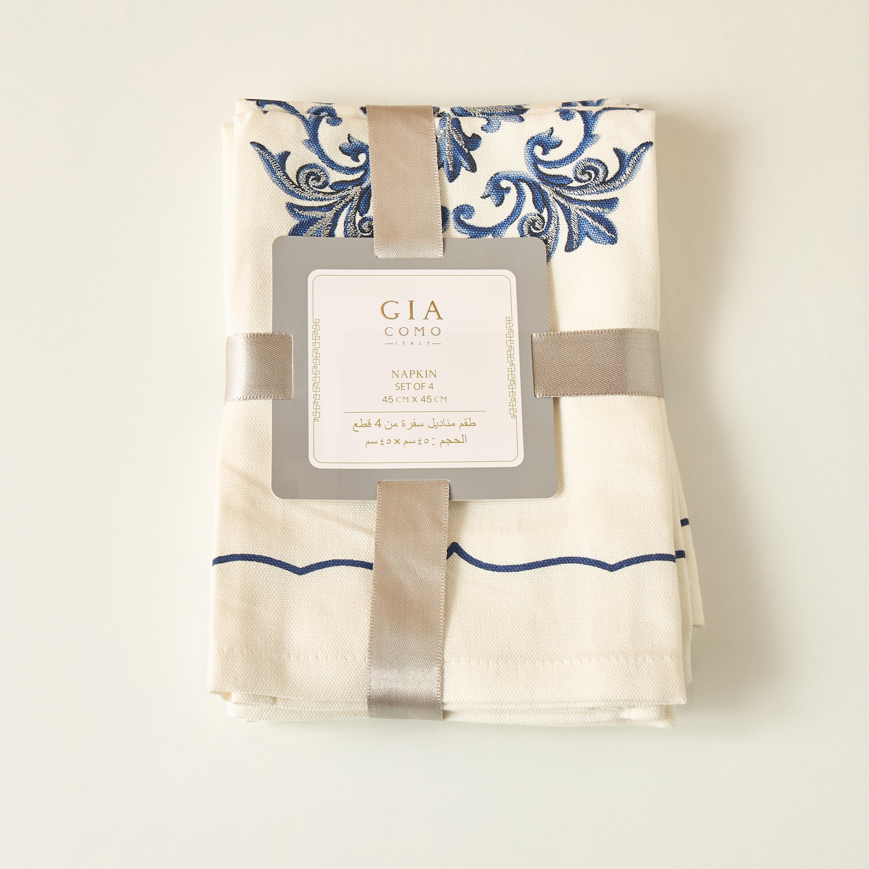 Gia Como 4-Piece Embroidered Napkin Set - 45x45 cms-household-dining-tablelinen-napkinsandaccessories-image-5
