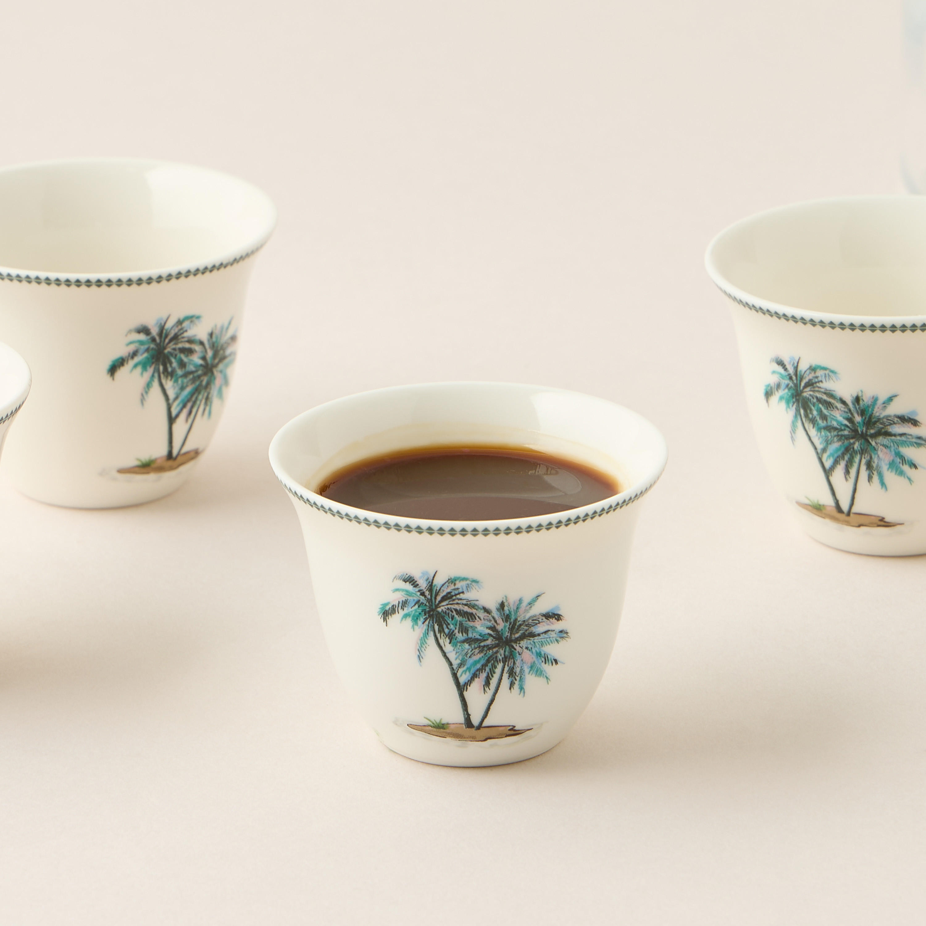 Palm Print 12-Piece New Bone China Kahwa Cup Set-household-dining-teaandcoffee-teaandcoffeesets-image-3